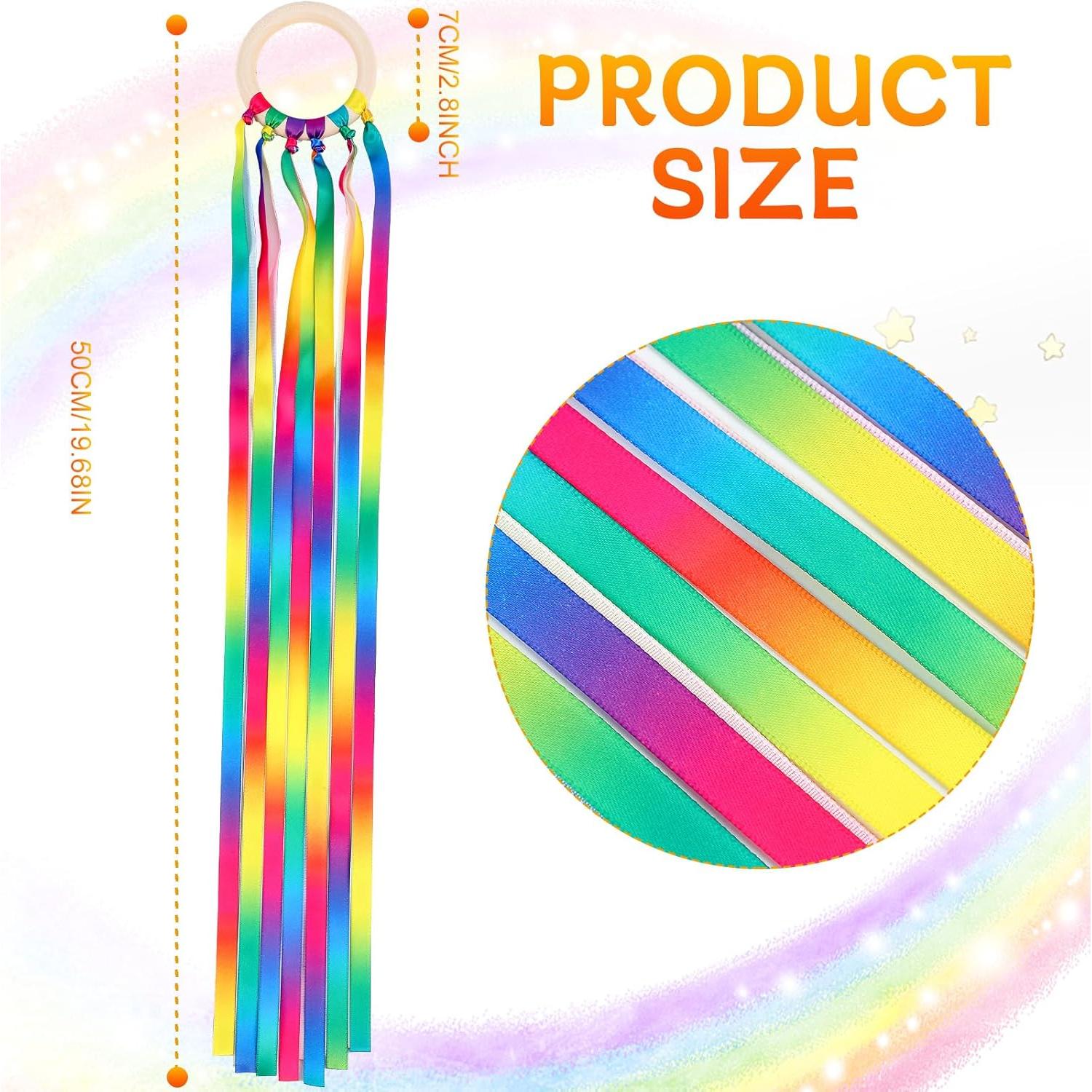 12 Piezas Juguetes de Madera Waldorf Cinta Arcoíris Educativos