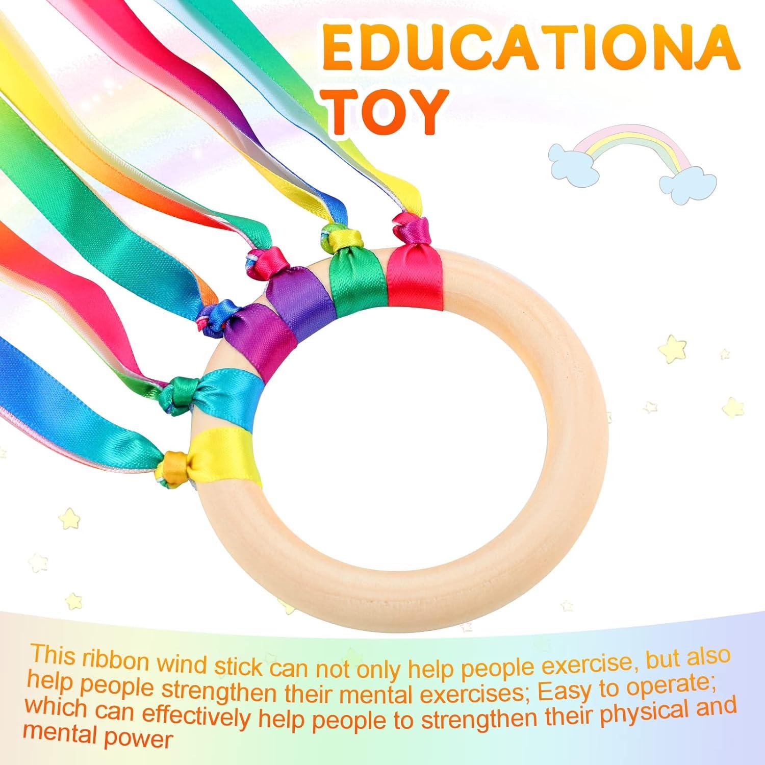 12 Piezas Juguetes de Madera Waldorf Cinta Arcoíris Educativos