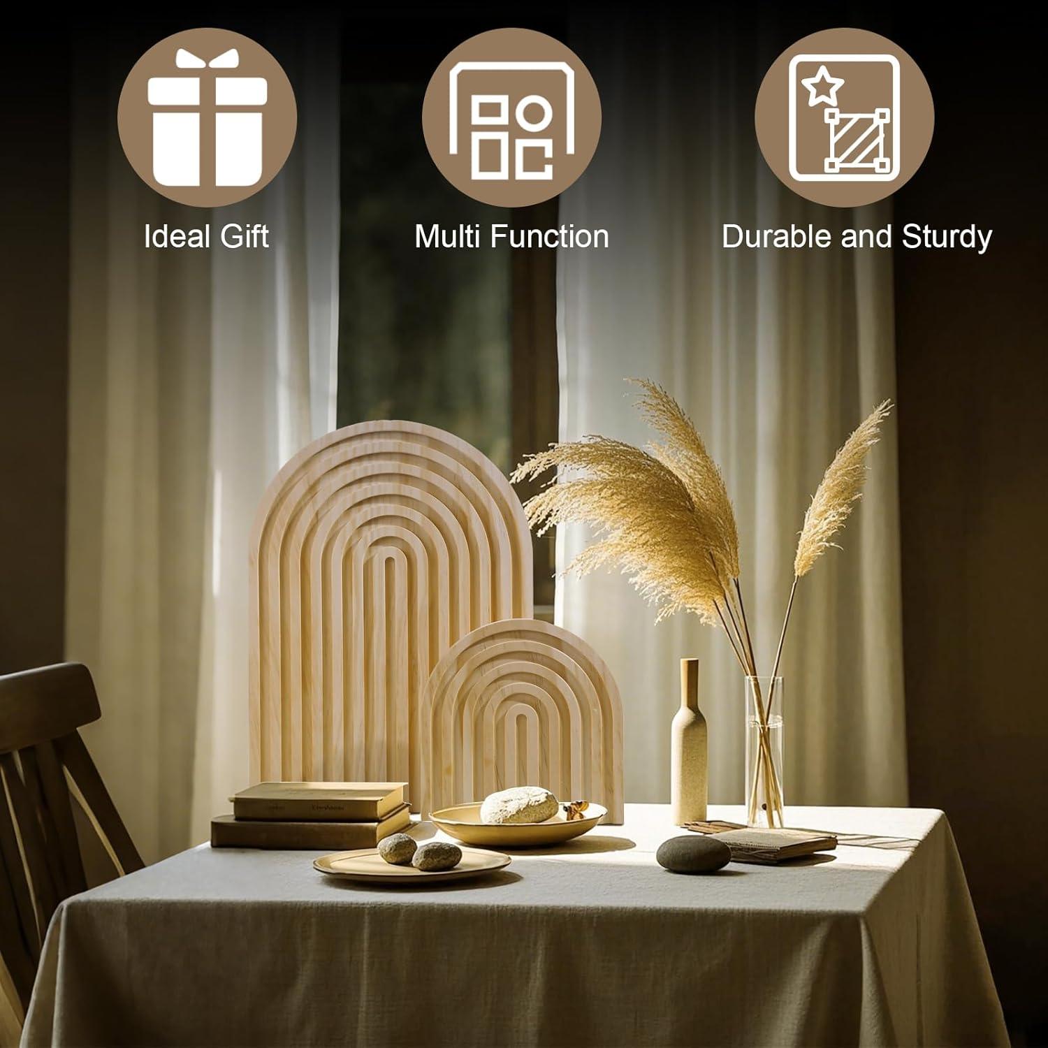 Juego de Decoración Arco de Madera Boho AFAMITOO 2 Piezas