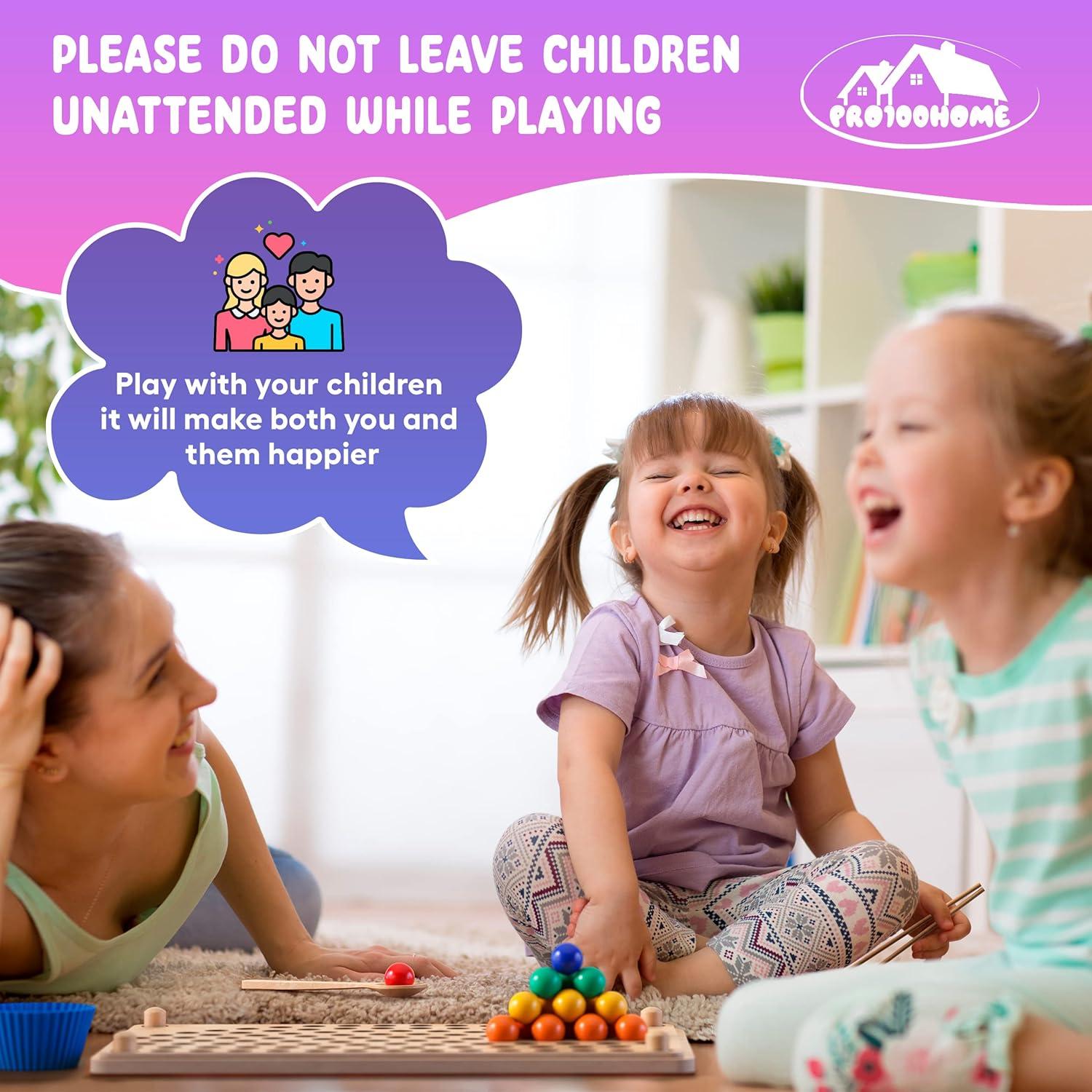 Juguete Montessori de Madera PRO100HOME - Juego de Perlas y Tablero