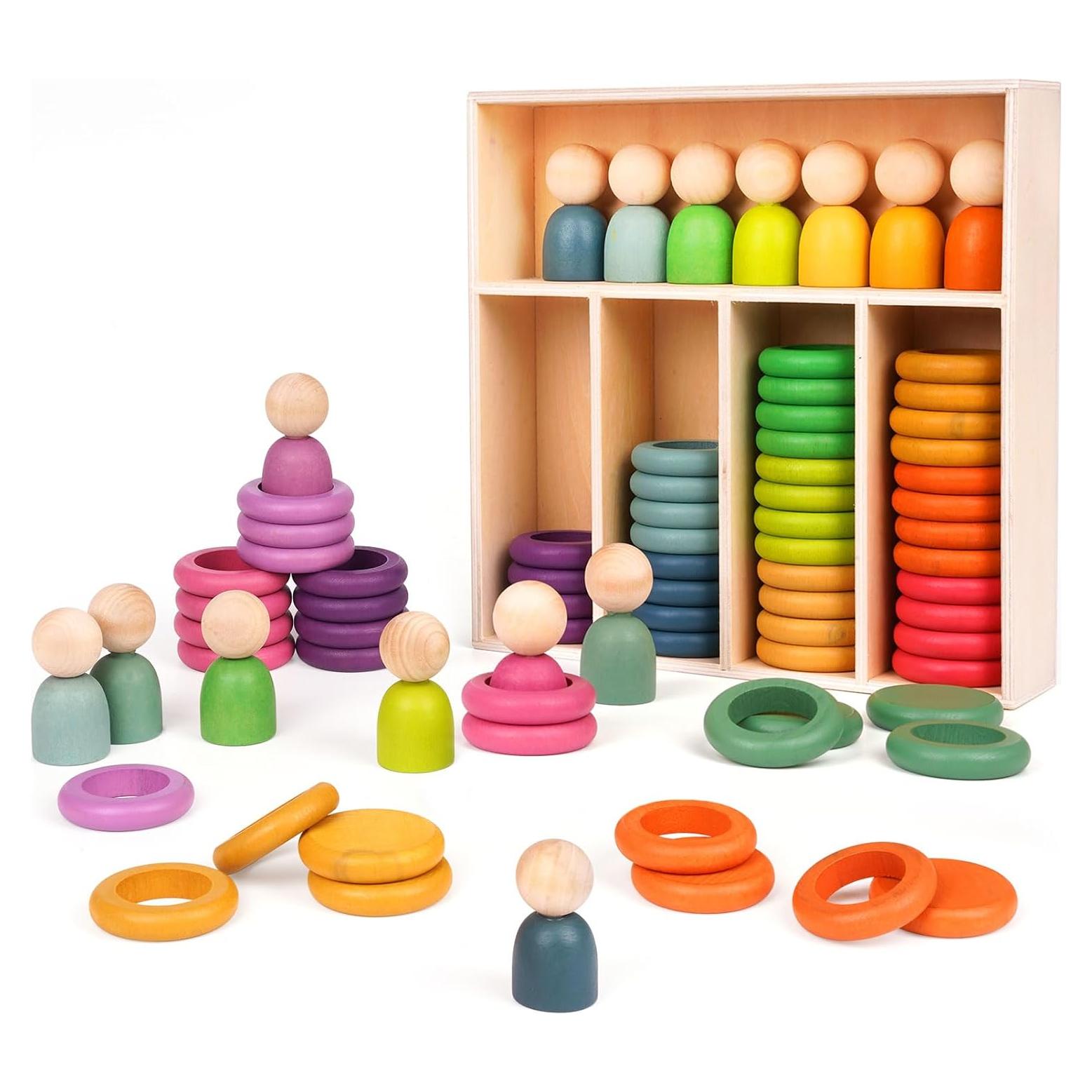 Juguete Montessori de Clasificación de Colores de Madera Agirlgle