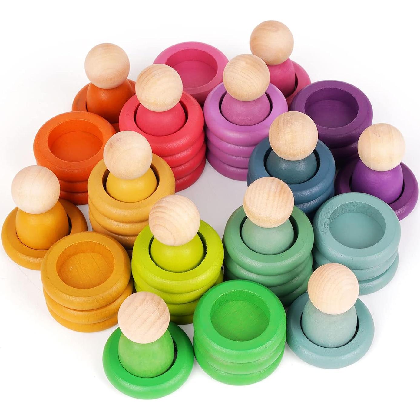 Juguete Montessori de Clasificación de Colores de Madera Agirlgle