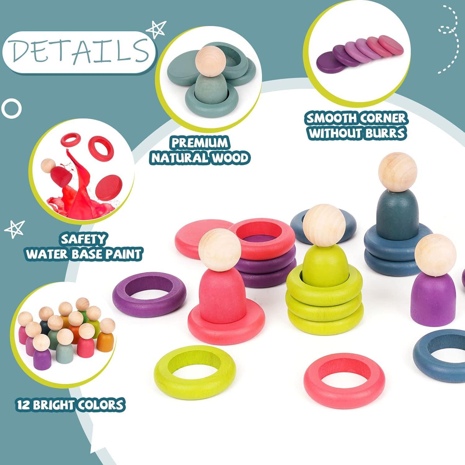 Juguete Montessori de Clasificación de Colores de Madera Agirlgle