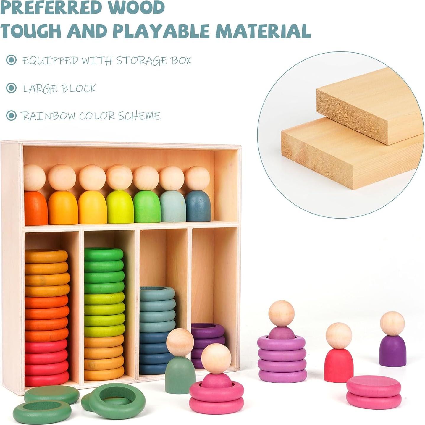 Juguete Montessori de Clasificación de Colores de Madera Agirlgle