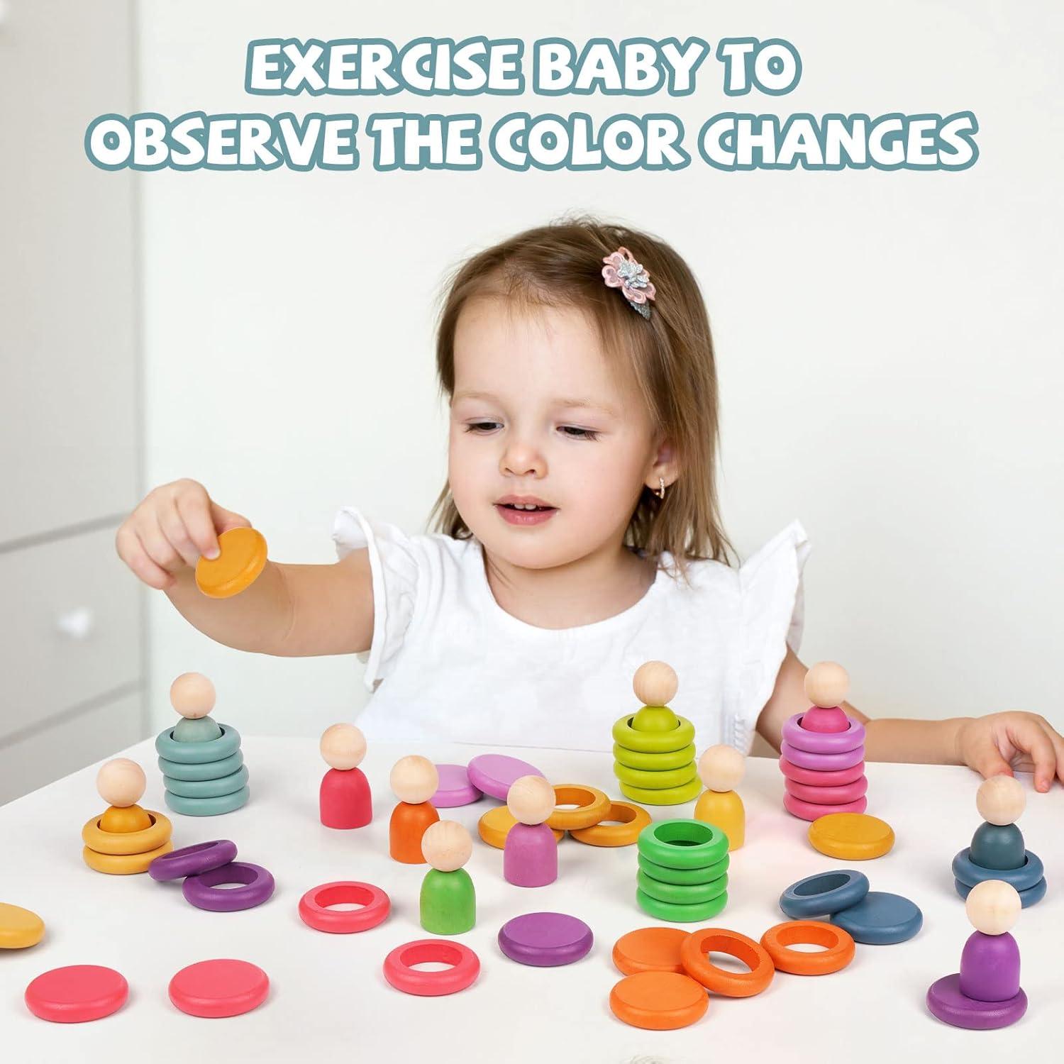 Juguete Montessori de Clasificación de Colores de Madera Agirlgle