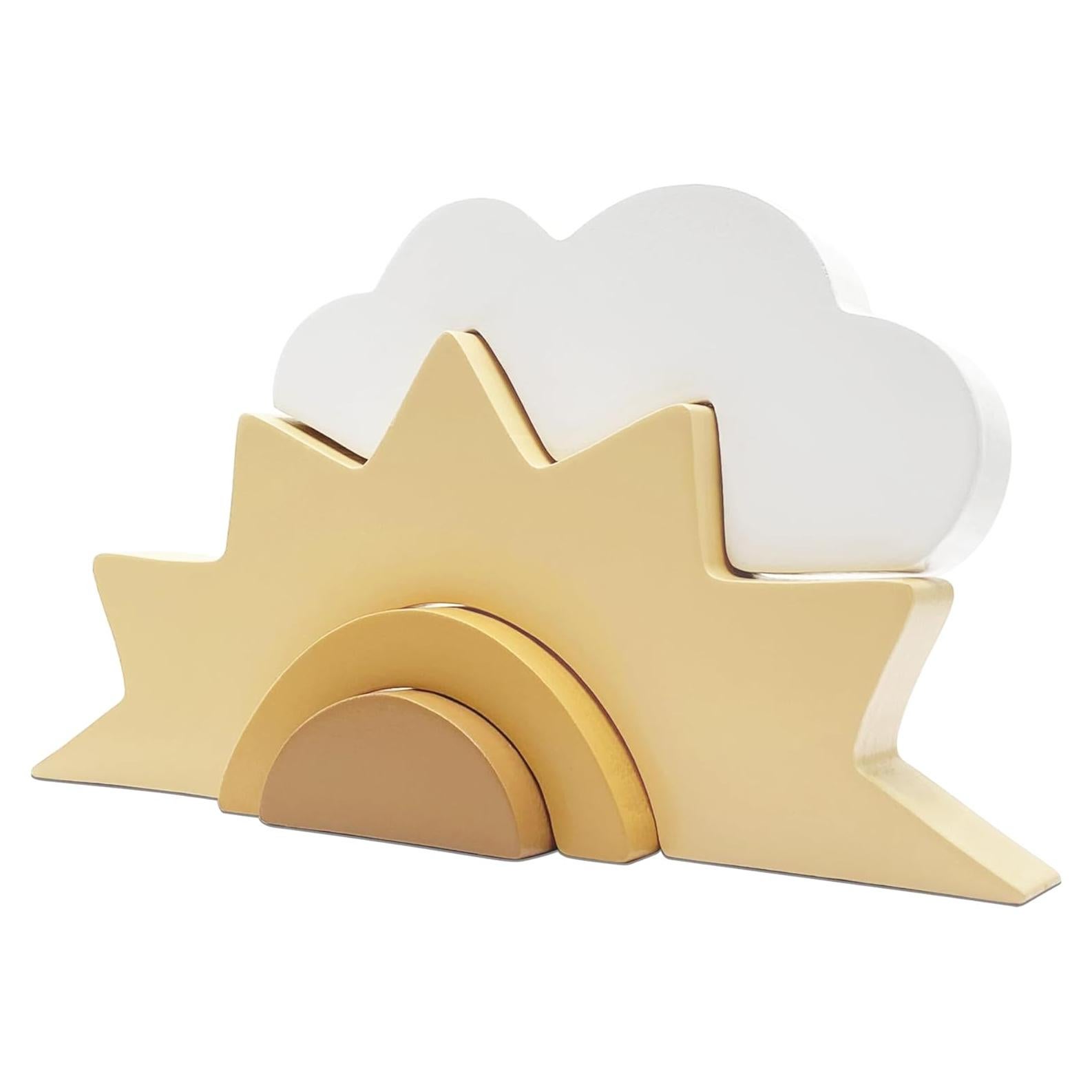 Decoración de Nube y Sol de Madera AWISBI 21x11cm