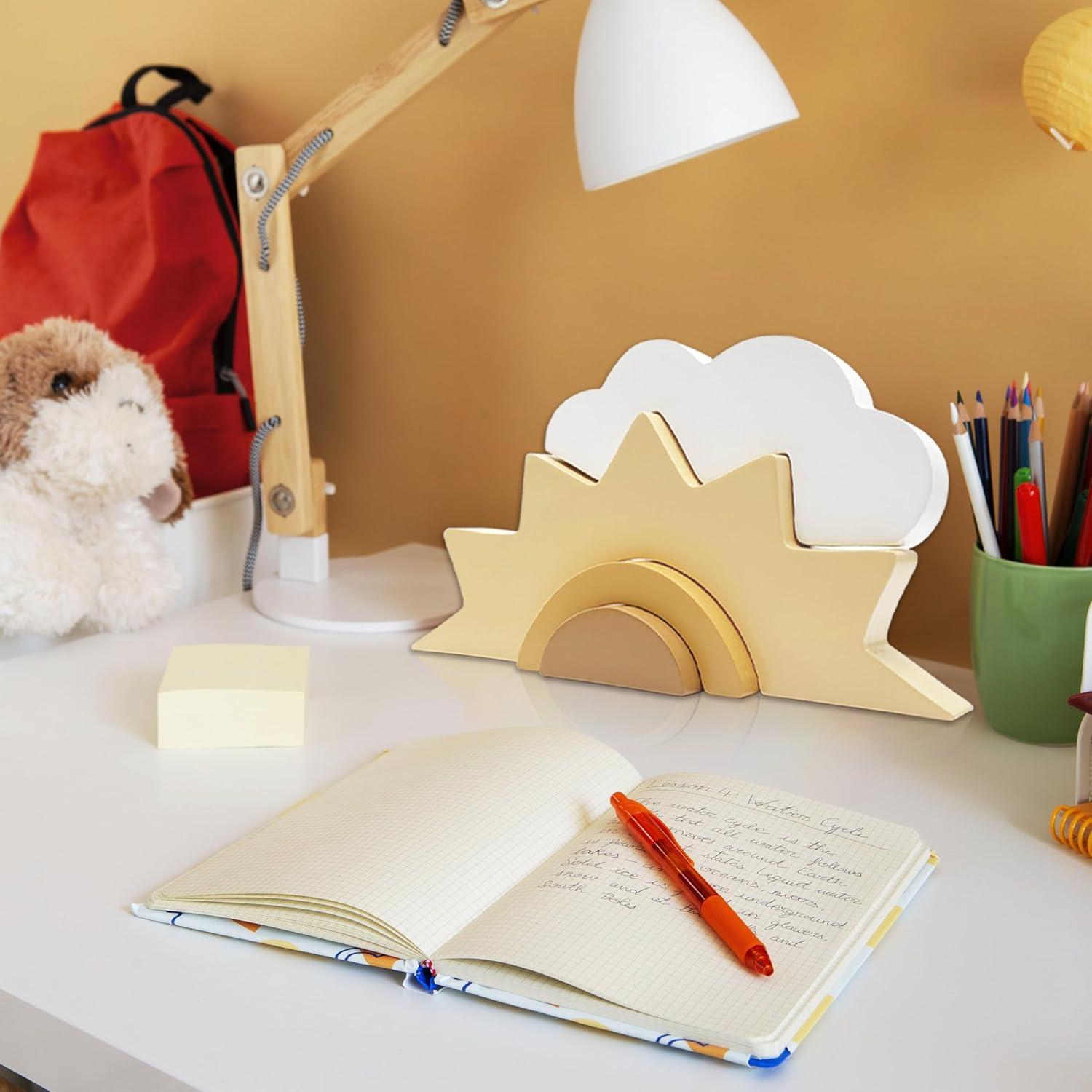 Decoración de Nube y Sol de Madera AWISBI 21x11cm