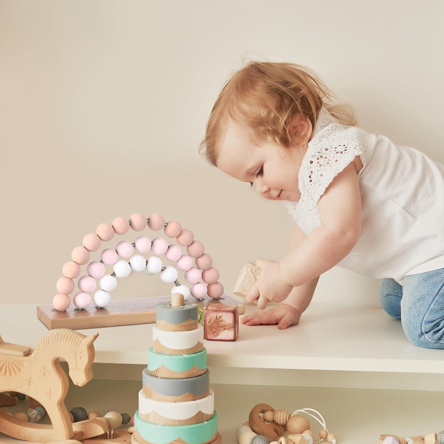 Decoración Educativa Arcoíris de Madera Arrowbash Rosa 22x12.7cm