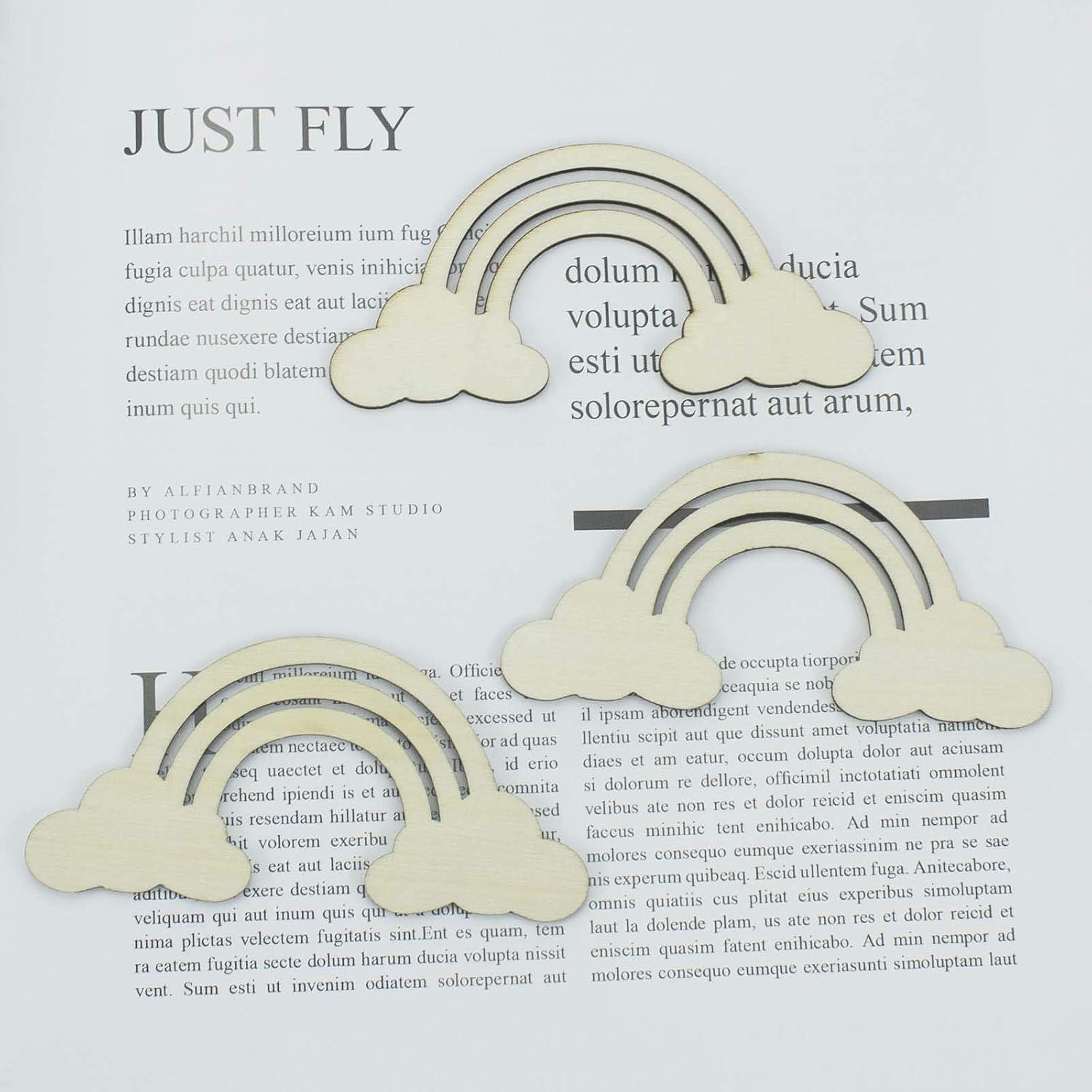 20 Adornos de Madera Arcoíris Creaides para Manualidades