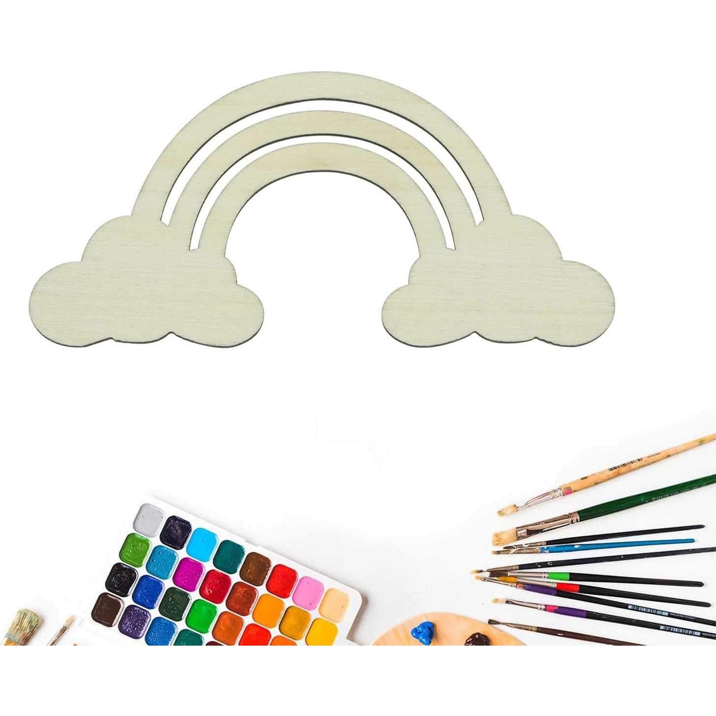 20 Adornos de Madera Arcoíris Creaides para Manualidades