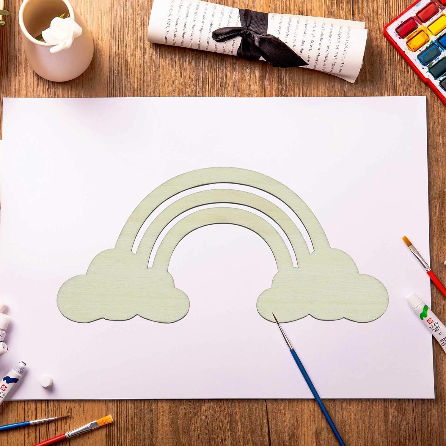 20 Adornos de Madera Arcoíris Creaides para Manualidades