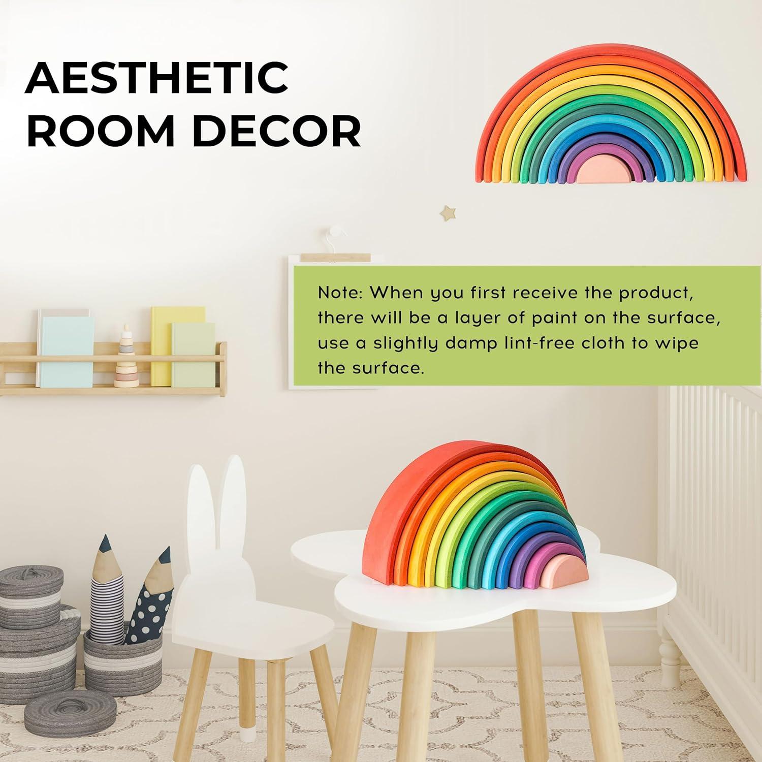 Juego de Apilamiento de Madera AVDAR Arcoíris 12 Piezas