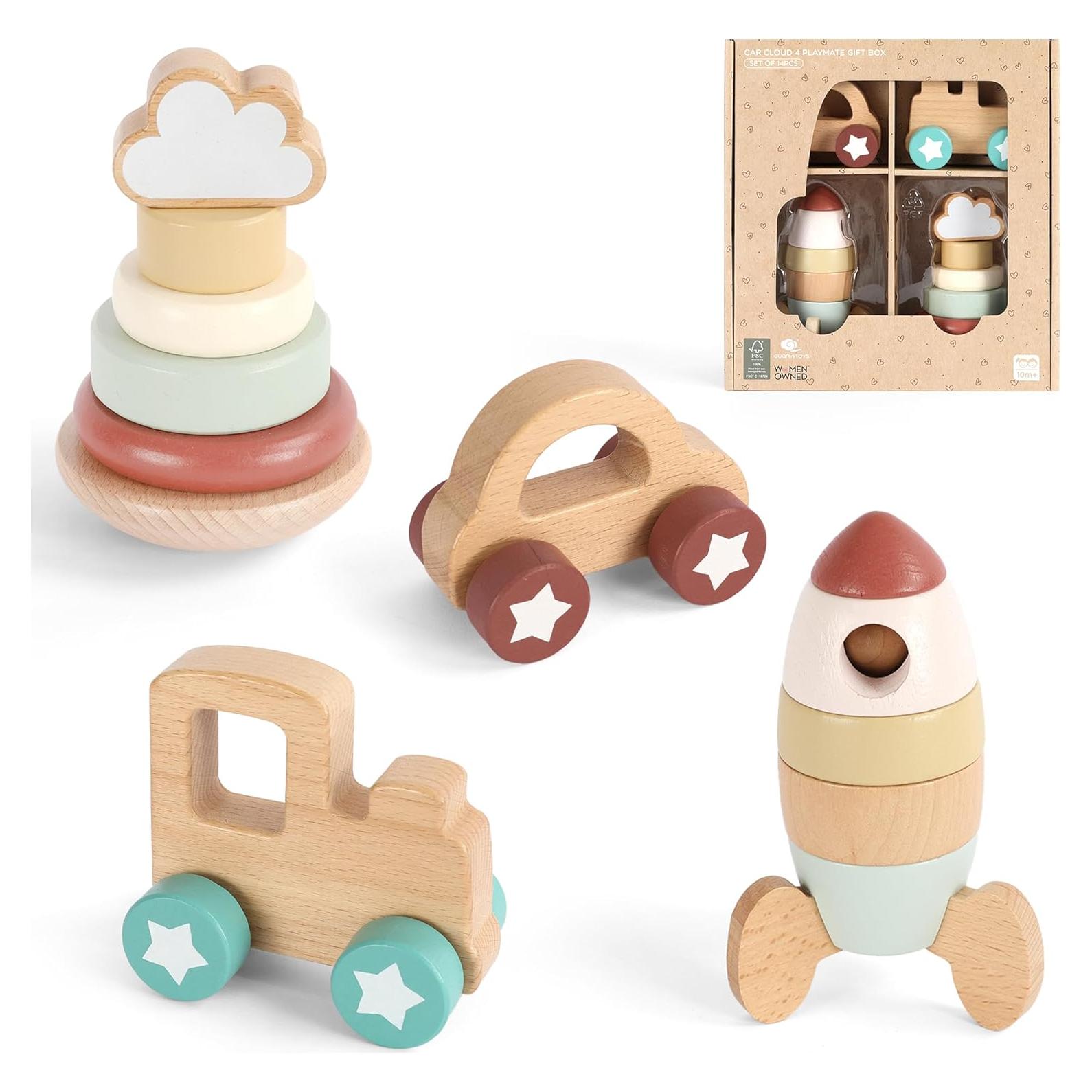 Juguetes de Madera Montessori Freniland 4 Piezas para Bebés