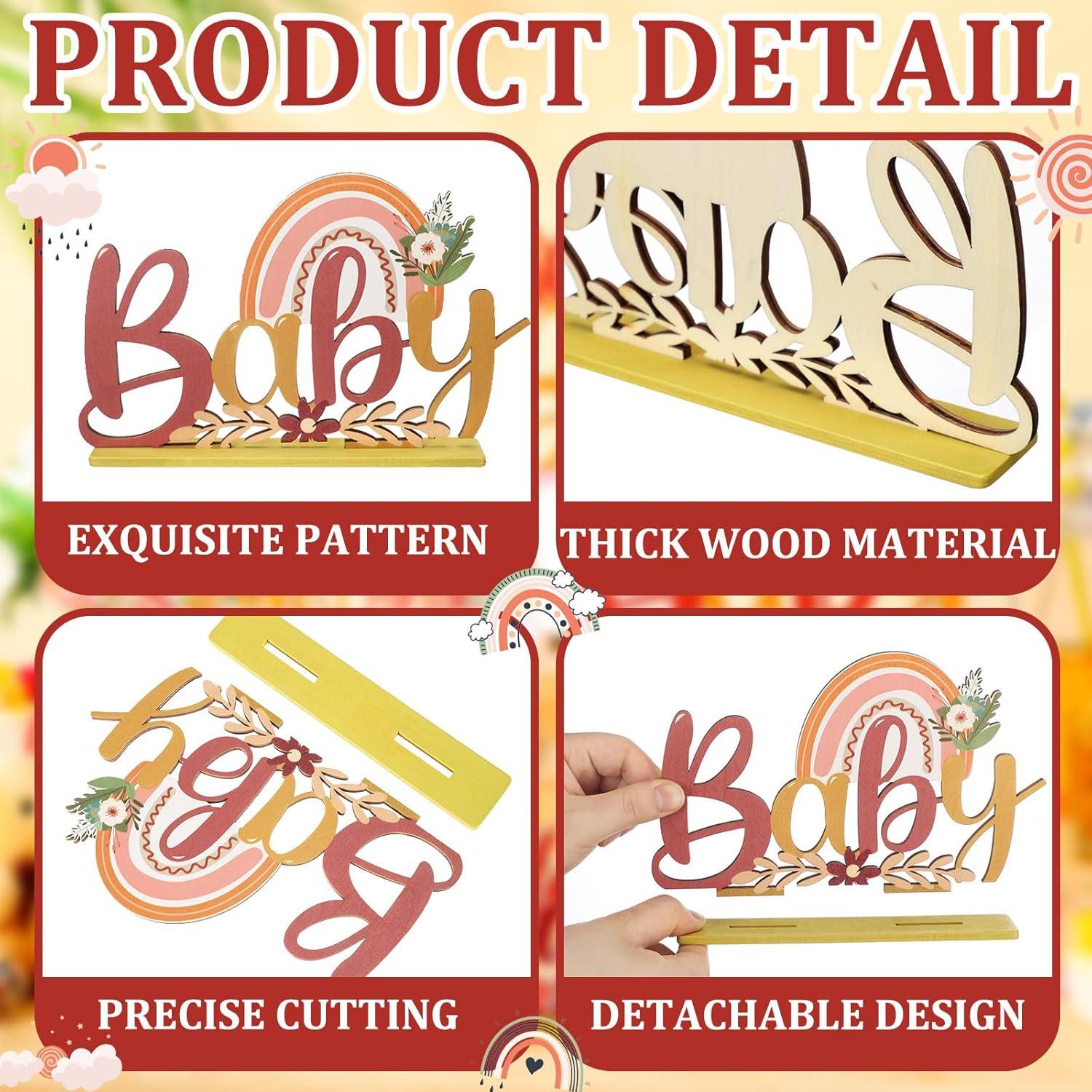 6 Piezas Centro de Mesa Arcoíris Boho Suzile para Baby Shower