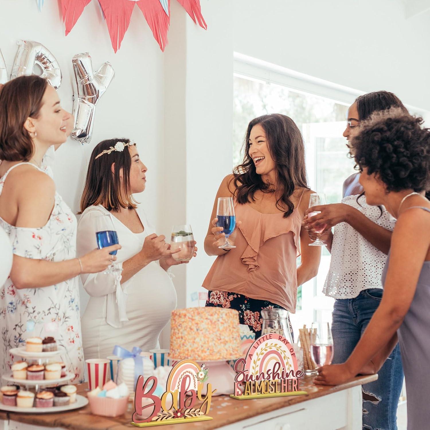 6 Piezas Centro de Mesa Arcoíris Boho Suzile para Baby Shower