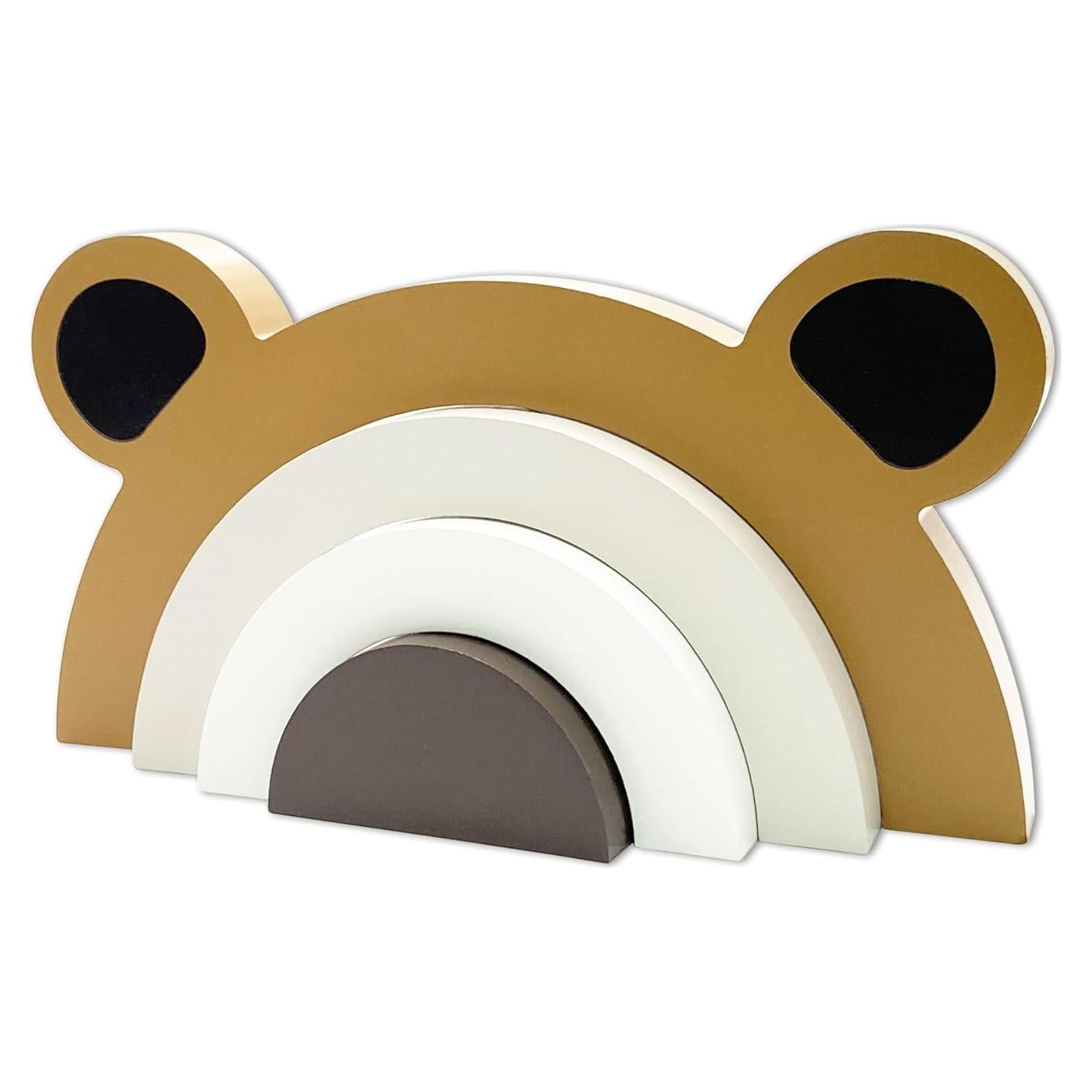 Decoración de Oso de Madera Arcoíris Ajqiomh 21x11cm