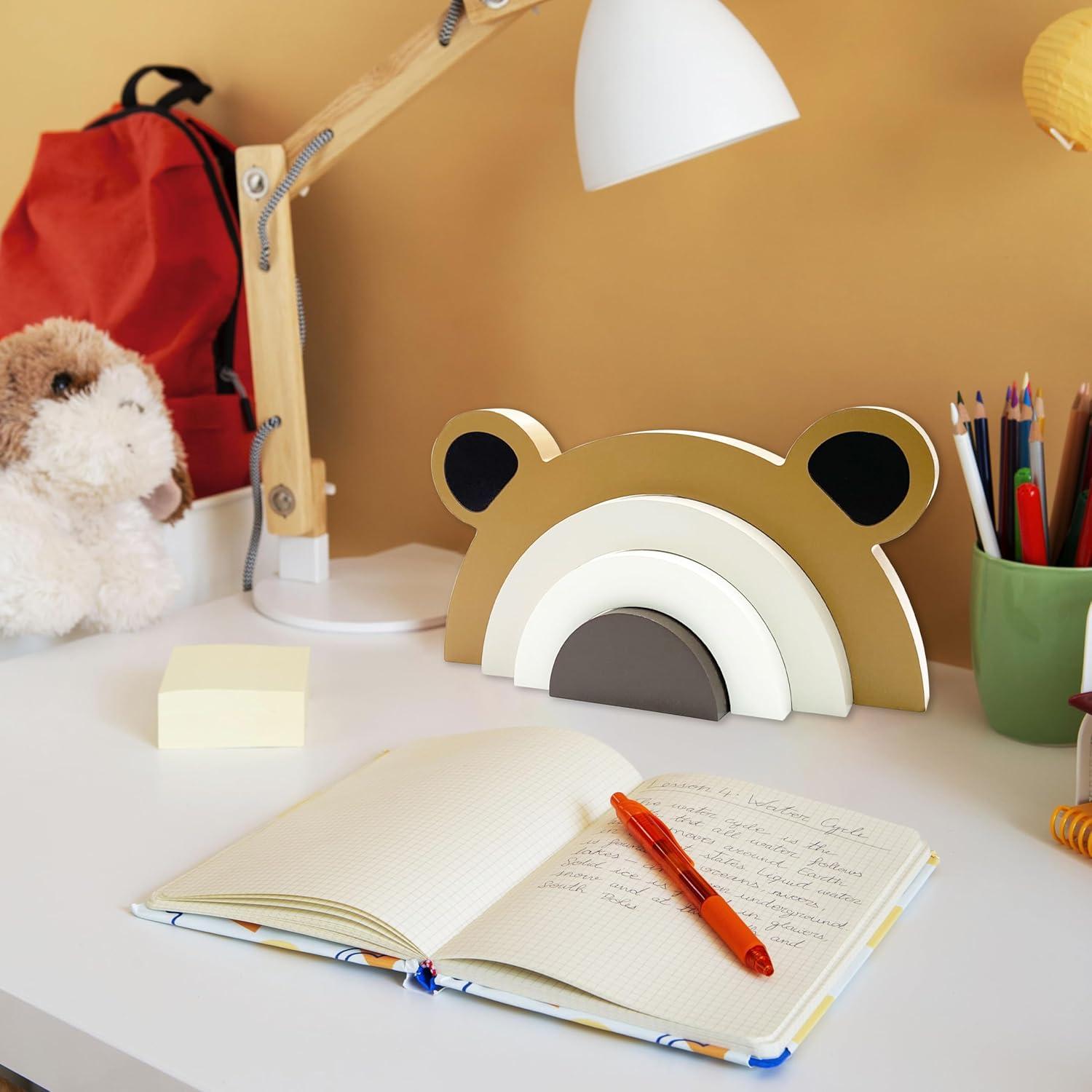 Decoración de Oso de Madera Arcoíris Ajqiomh 21x11cm