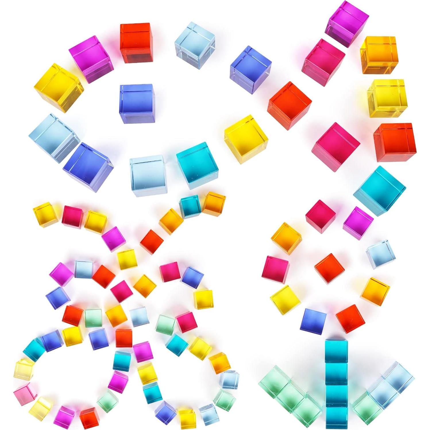 Bloques de Construcción de Madera Arcoíris Agirlgle - 80 Piezas