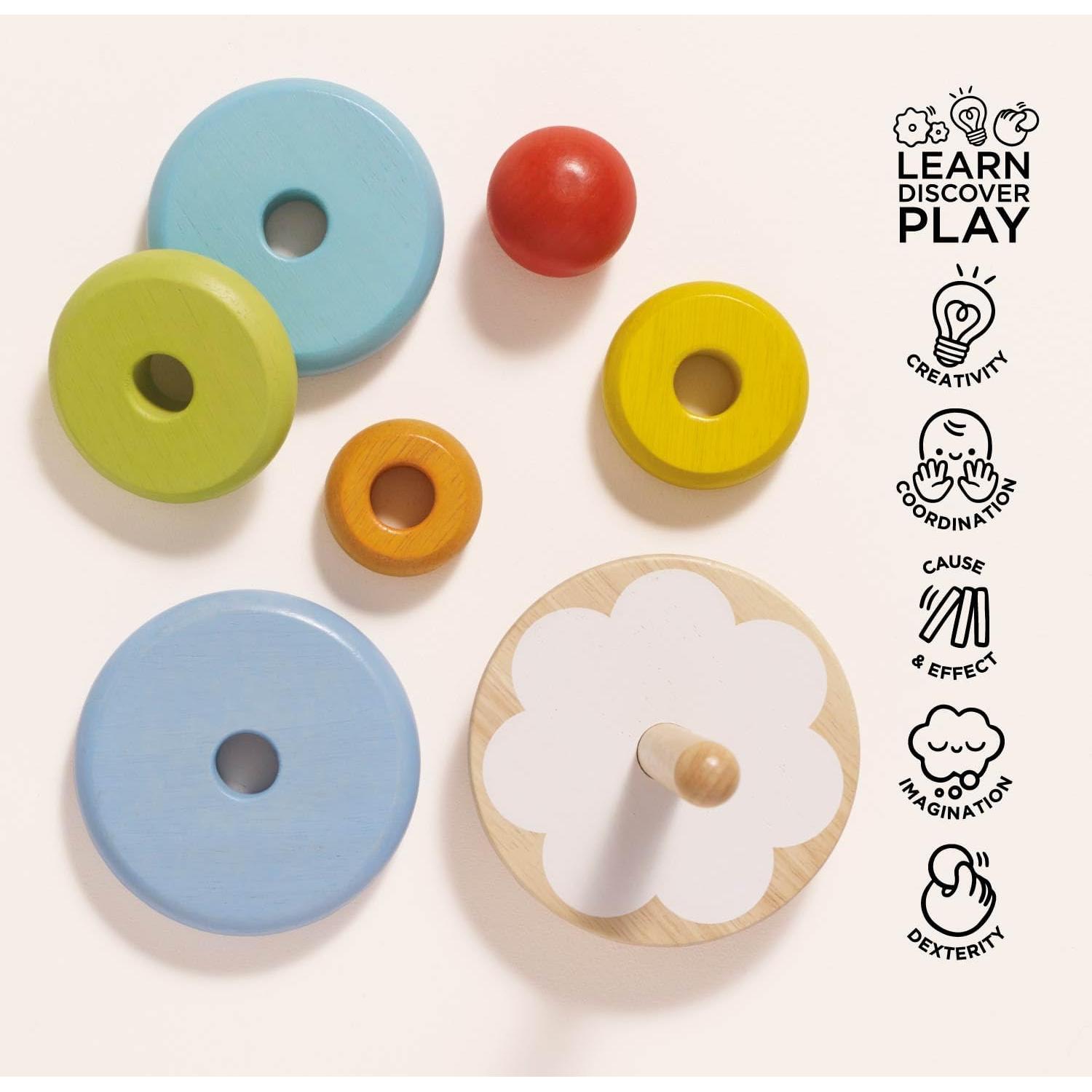 Apilador Arcoíris de Madera Le Toy Van - 7 Piezas 18+ Meses