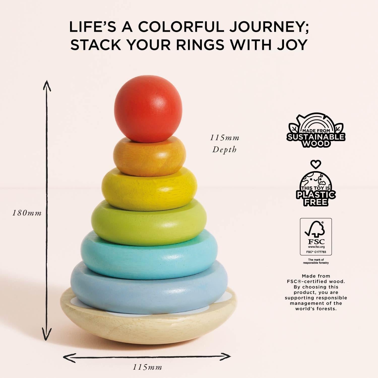 Apilador Arcoíris de Madera Le Toy Van - 7 Piezas 18+ Meses