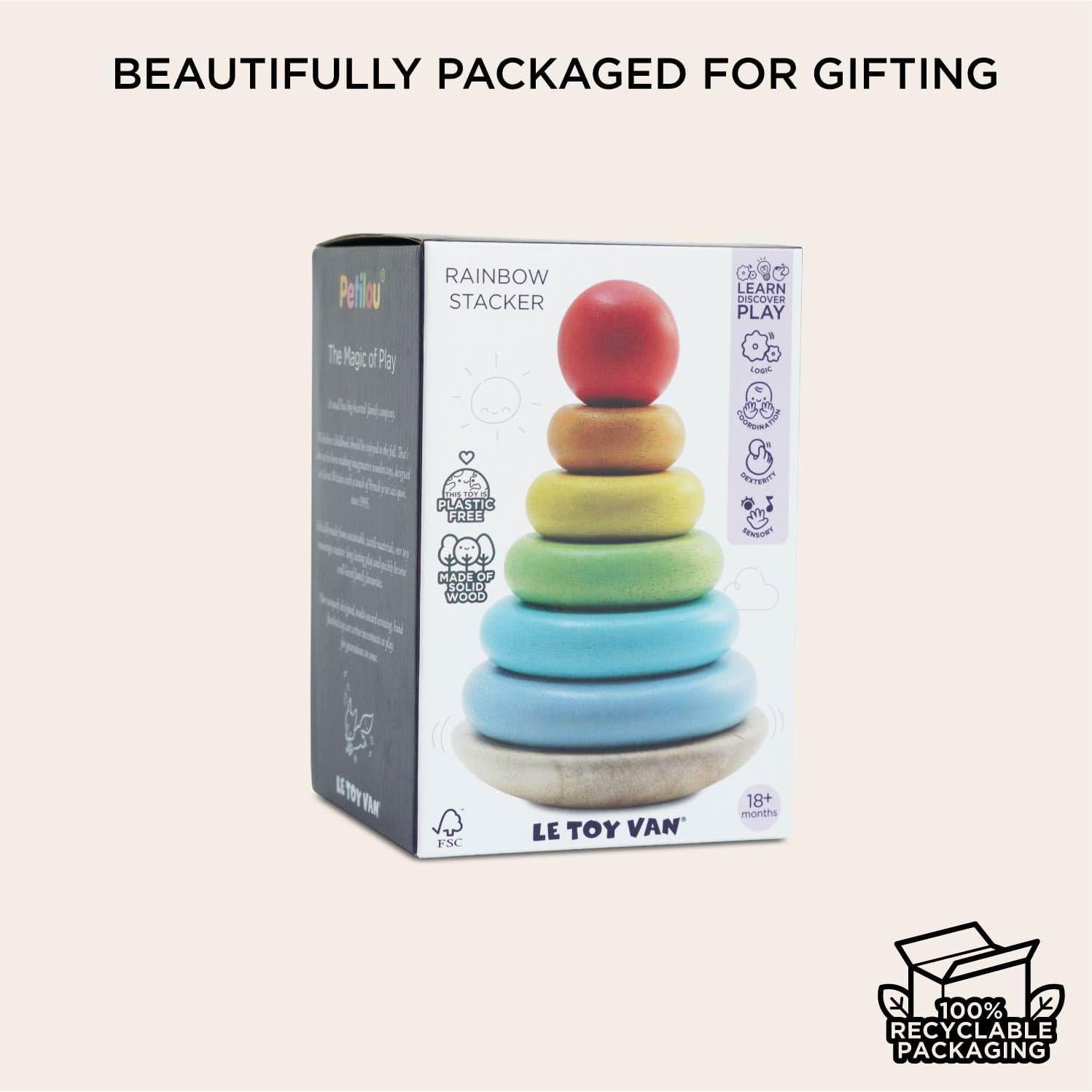 Apilador Arcoíris de Madera Le Toy Van - 7 Piezas 18+ Meses