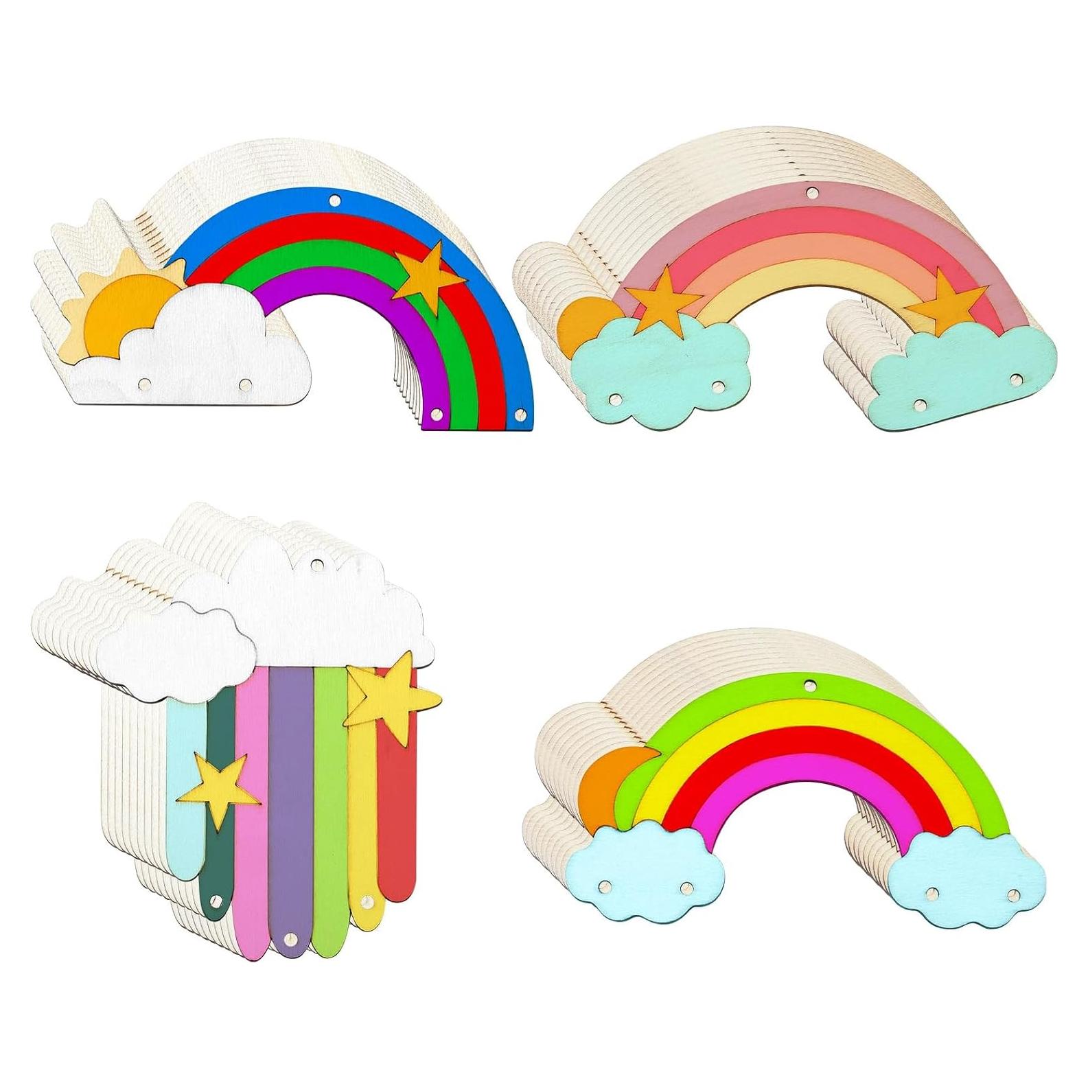 Recortes de Madera Arcoíris UR URLIFEHALL 40 Piezas 63-107mm