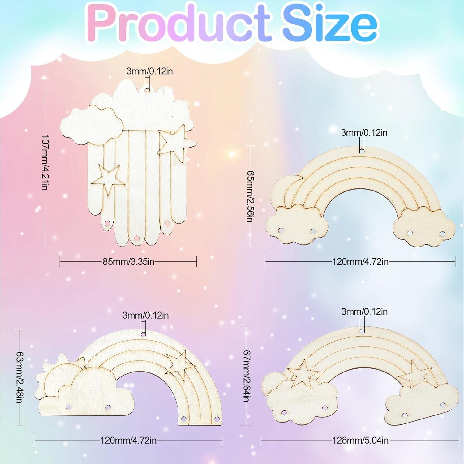 Recortes de Madera Arcoíris UR URLIFEHALL 40 Piezas 63-107mm