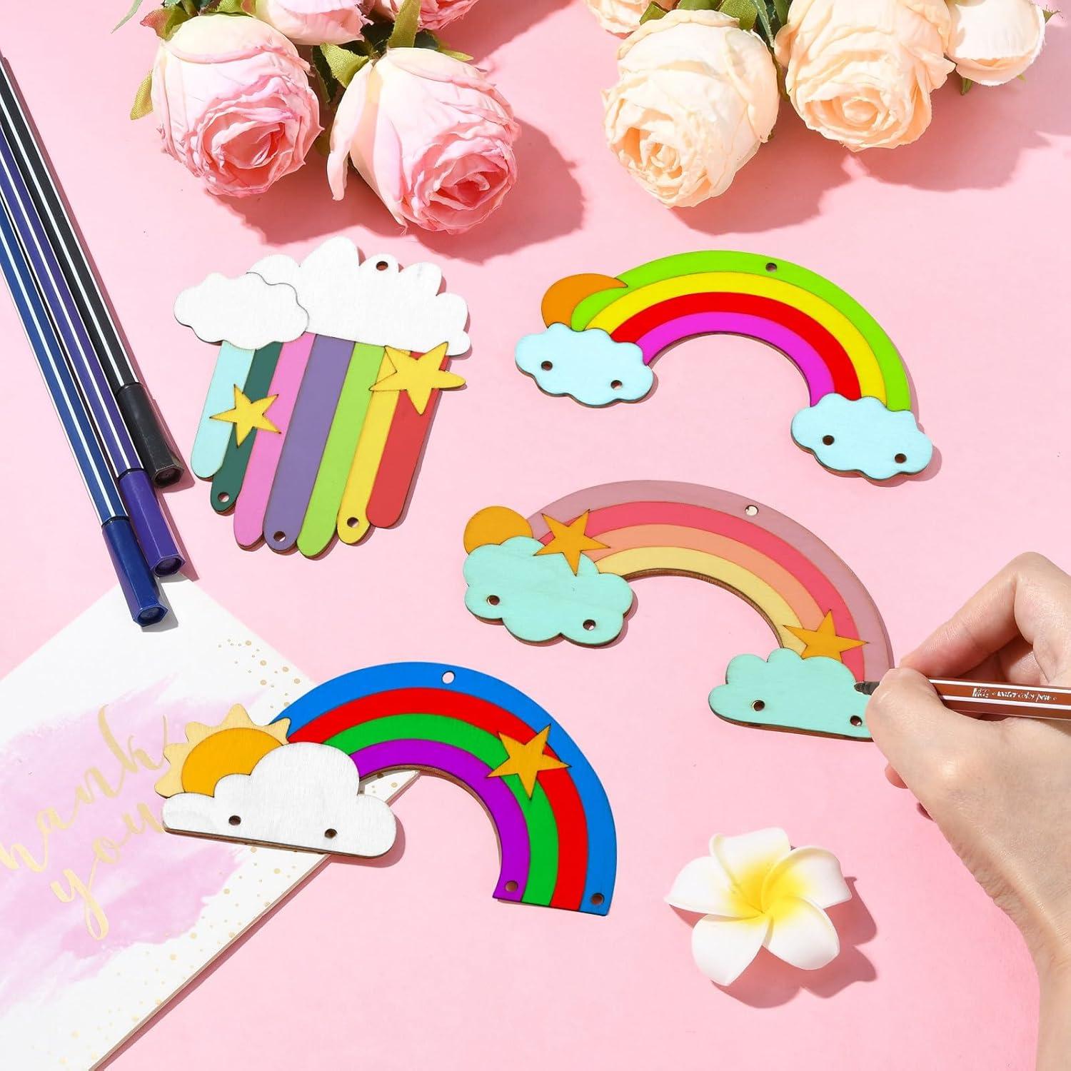 Recortes de Madera Arcoíris UR URLIFEHALL 40 Piezas 63-107mm