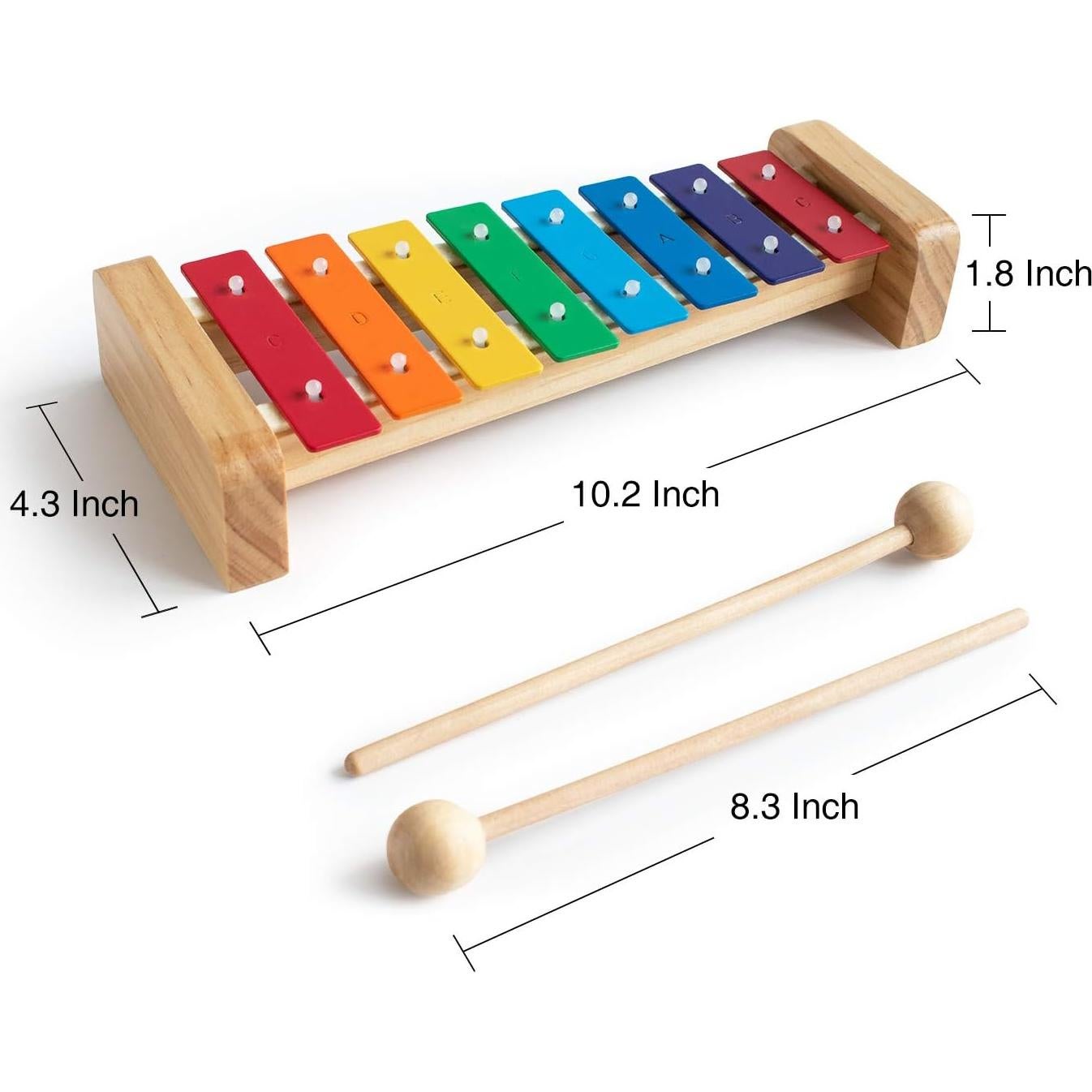 Xilófono de Madera Musicube para Niños con Mazos - 8 Teclas