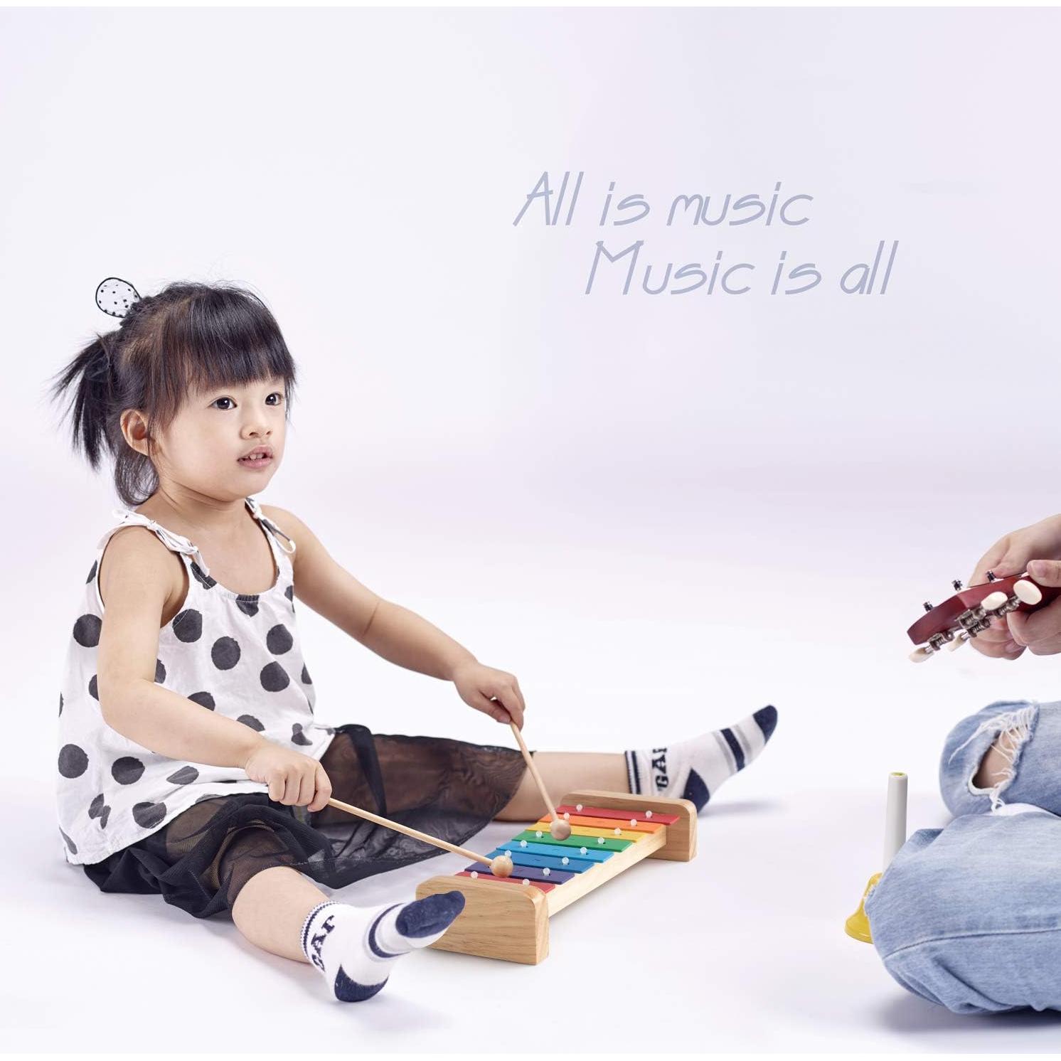 Xilófono de Madera Musicube para Niños con Mazos - 8 Teclas