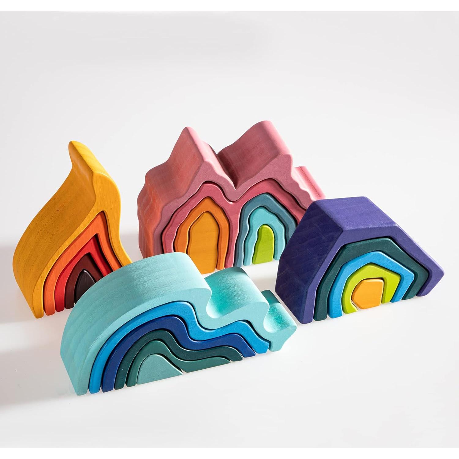 Juguete Apilador Arcoíris de Madera MerryHeart - Educativo 3+