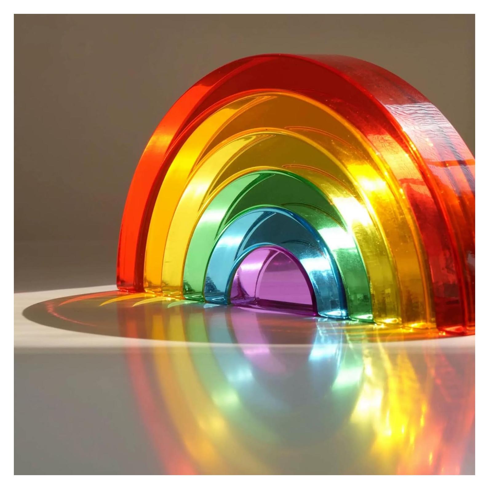 6PCS Juguete Apilable Arcoíris Acrílico KOAICS 16x8cm