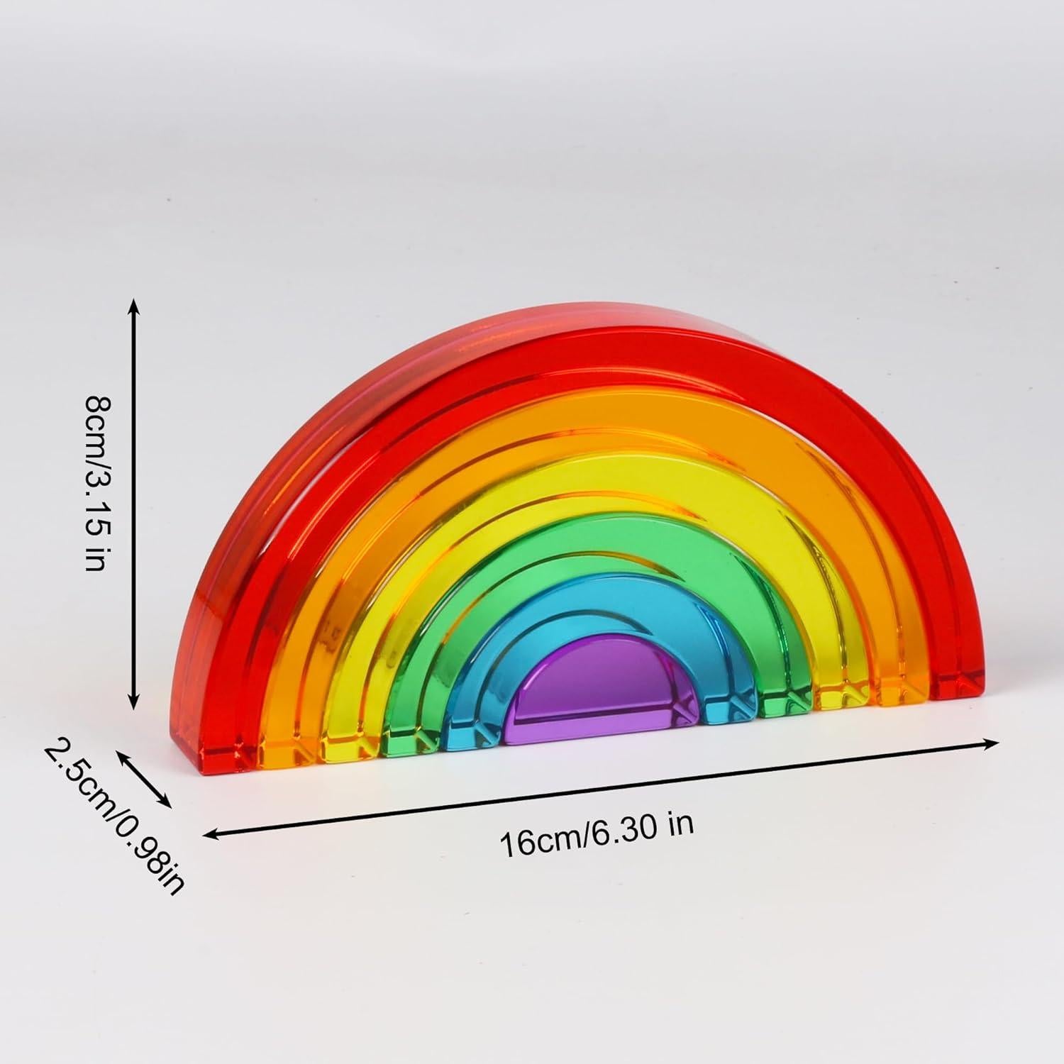 6PCS Juguete Apilable Arcoíris Acrílico KOAICS 16x8cm