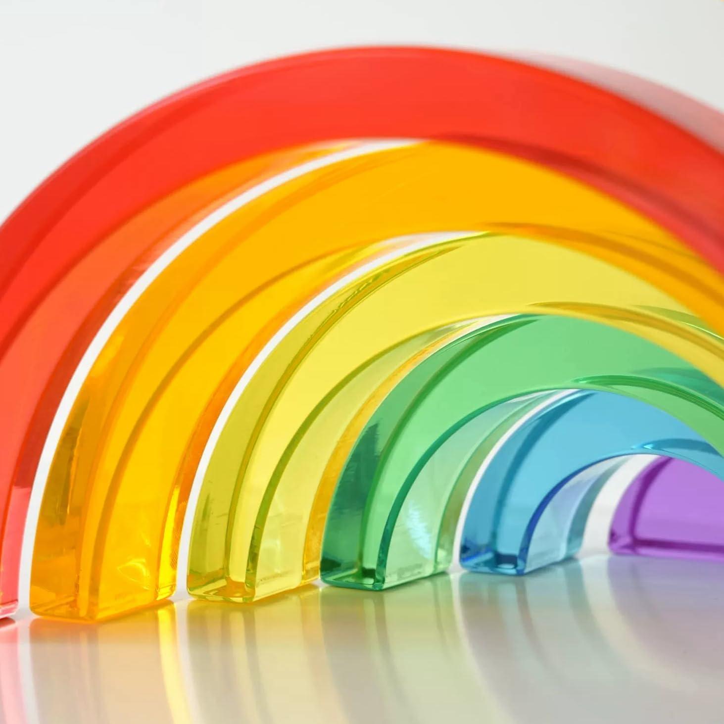 6PCS Juguete Apilable Arcoíris Acrílico KOAICS 16x8cm