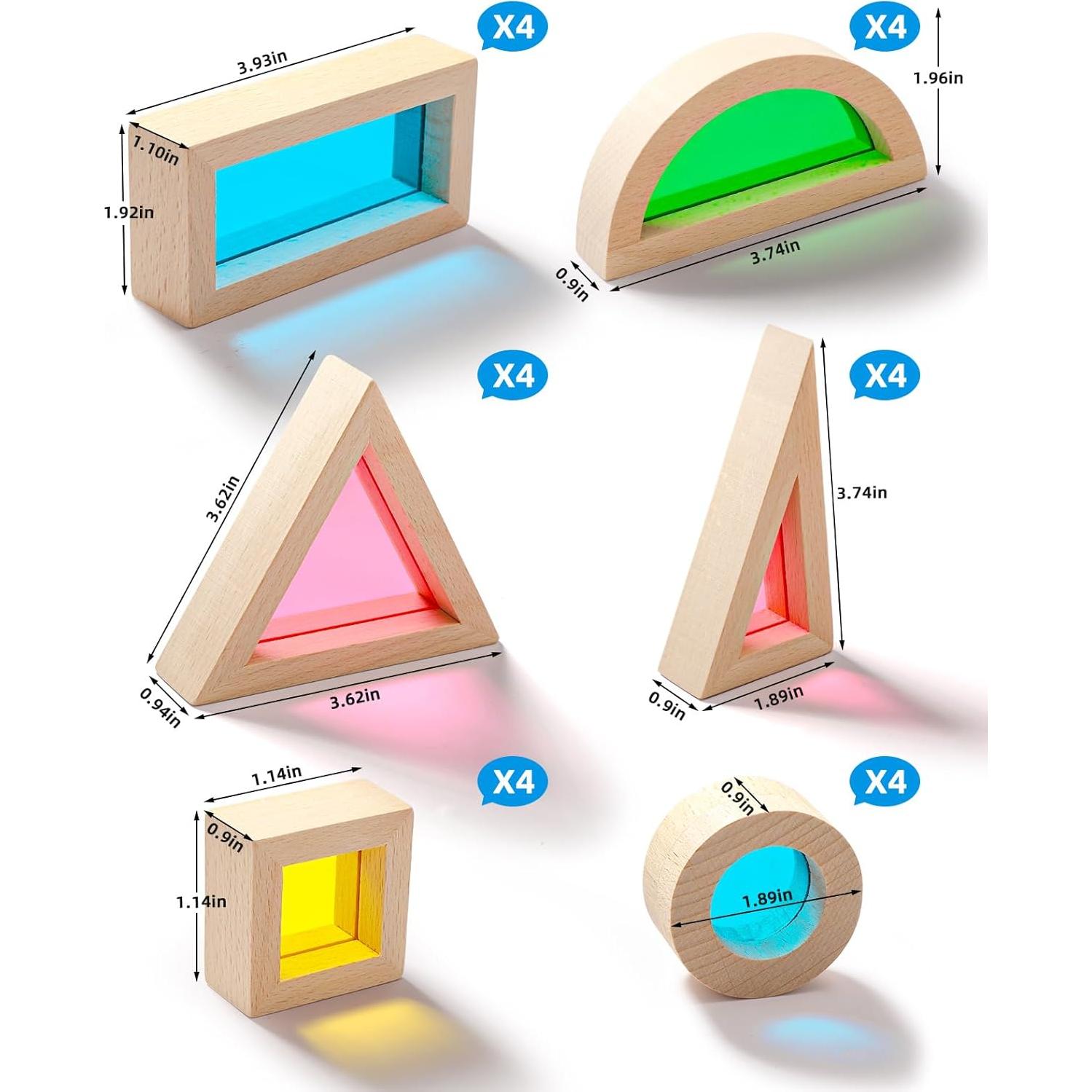 Bloques de Construcción de Madera Jolkid - Set Montessori 24 Piezas