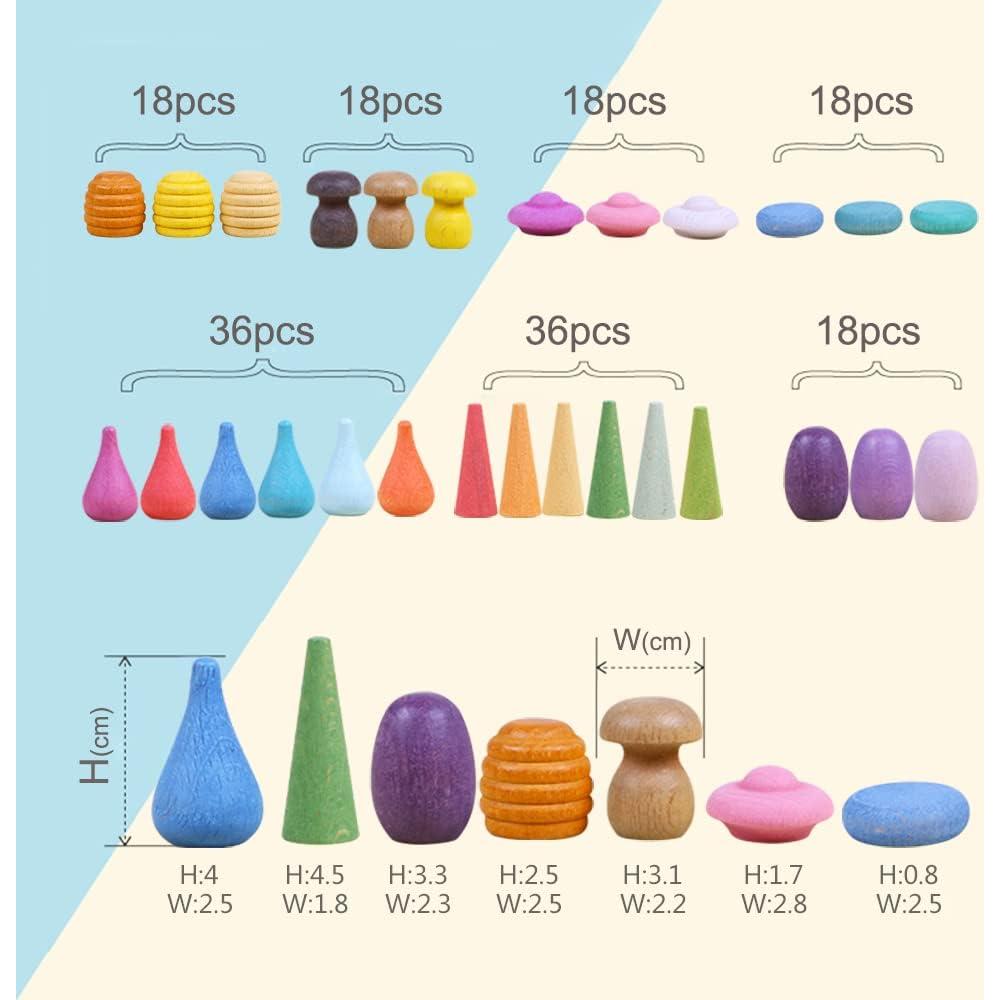 Conjunto de Juguetes Sensoriales de Madera Candywood 162 Pcs