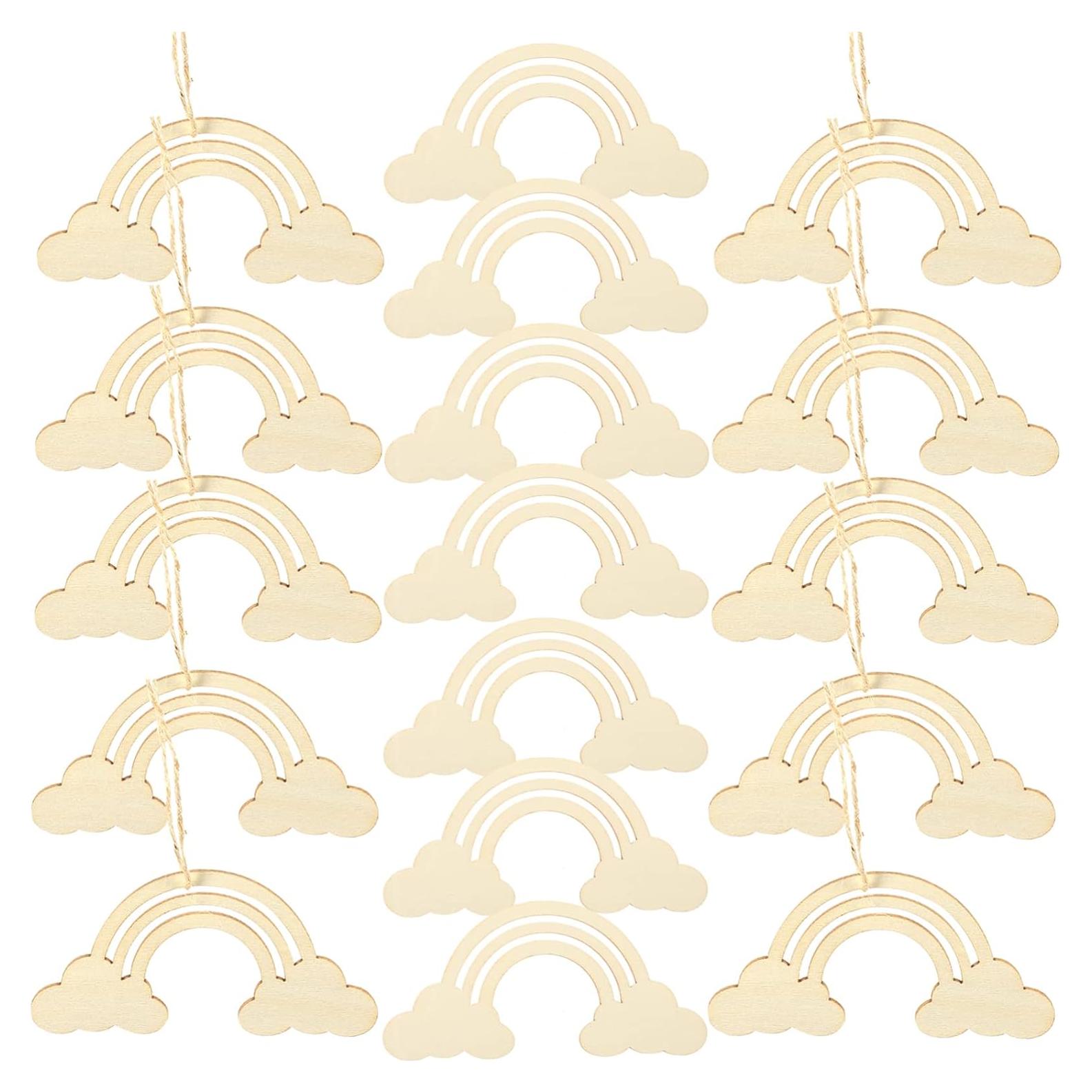 Recortes de Madera Arcoíris EXCEART 20PCS para DIY