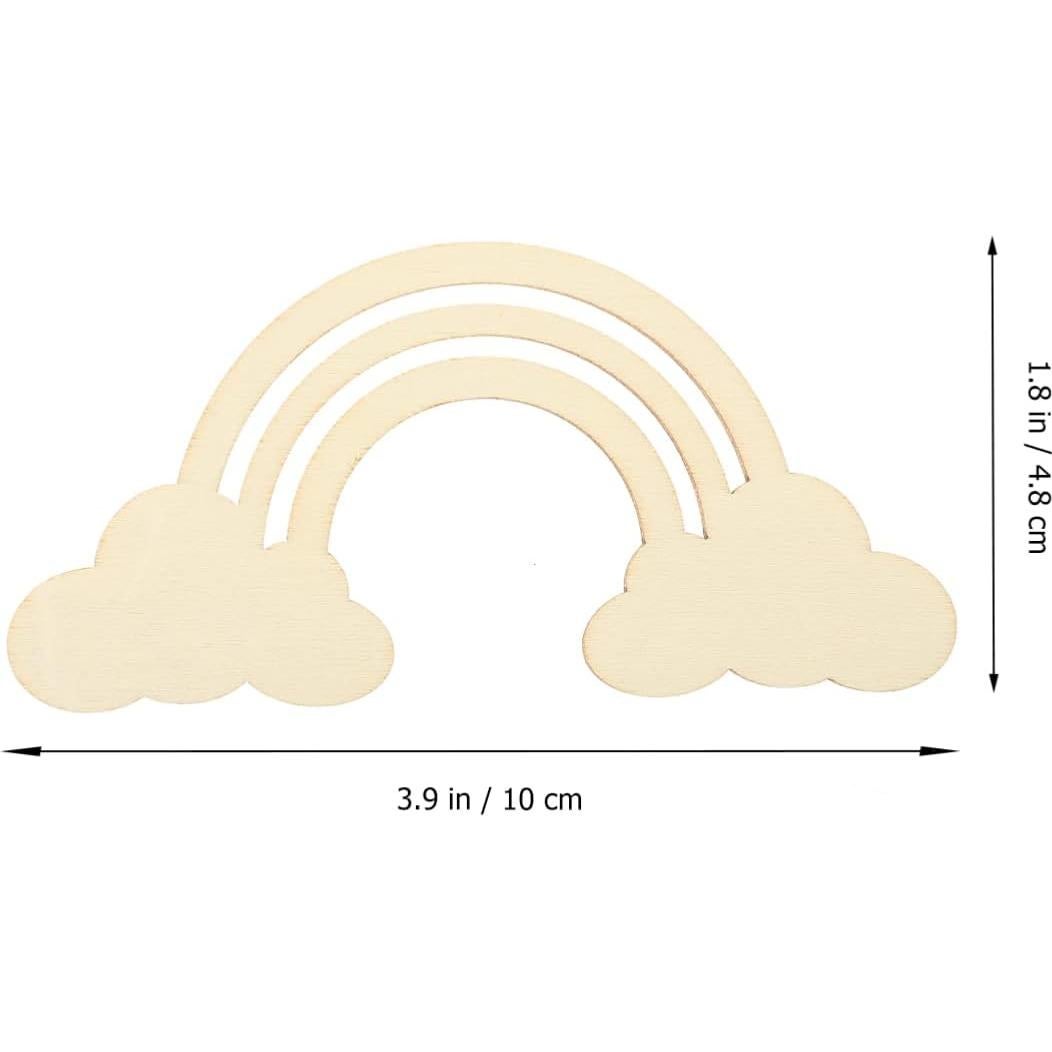 Recortes de Madera Arcoíris EXCEART 20PCS para DIY