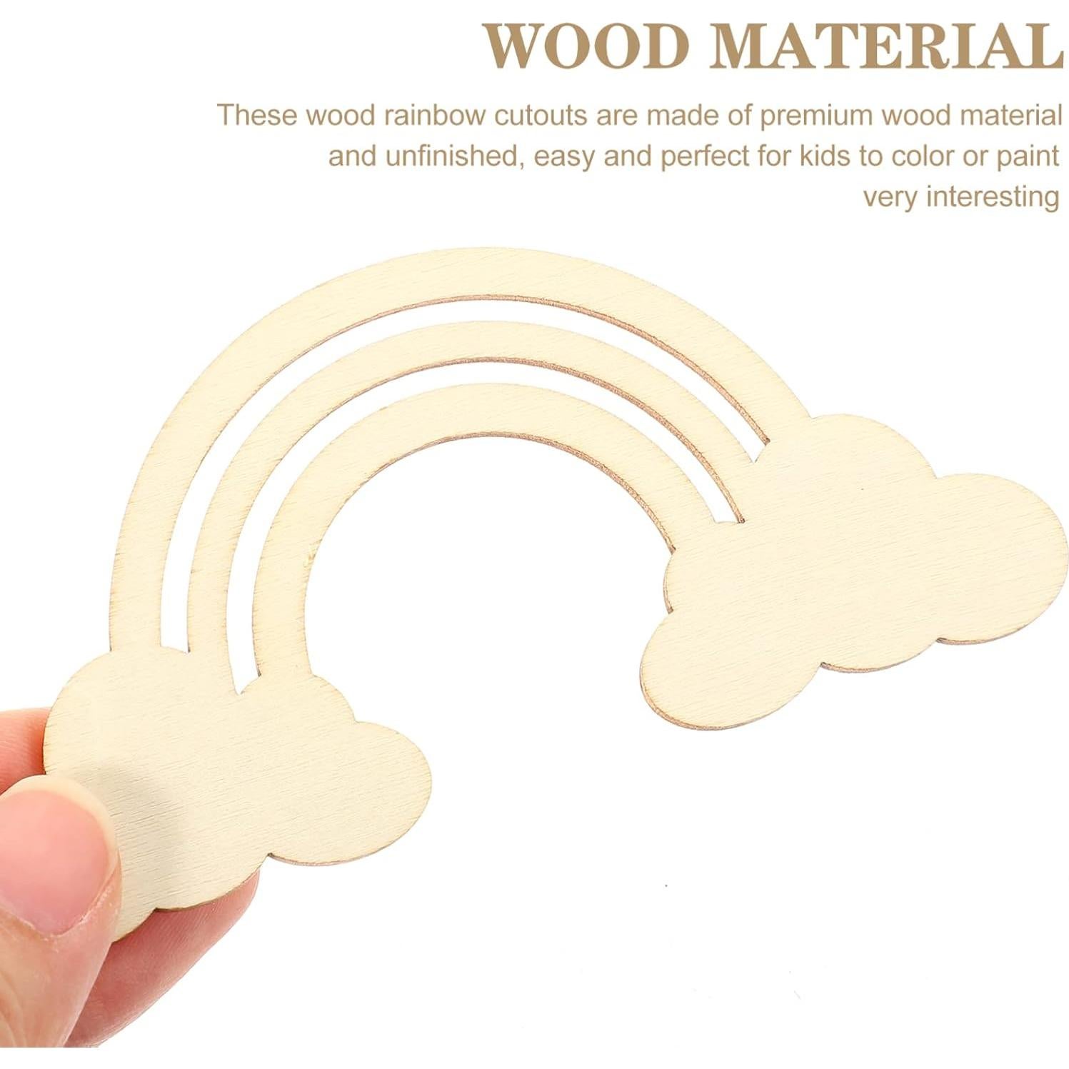 Recortes de Madera Arcoíris EXCEART 20PCS para DIY