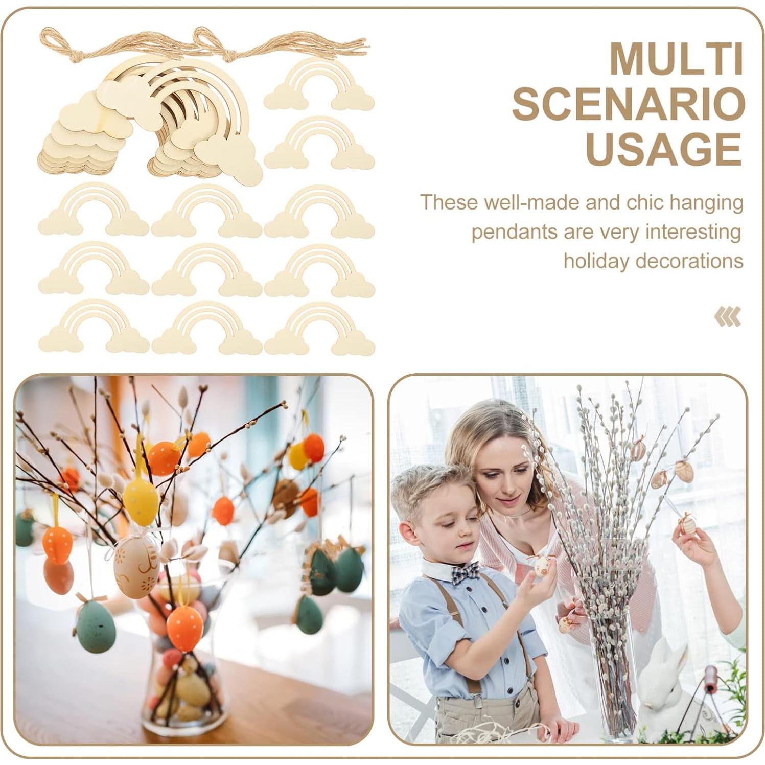 Recortes de Madera Arcoíris EXCEART 20PCS para DIY