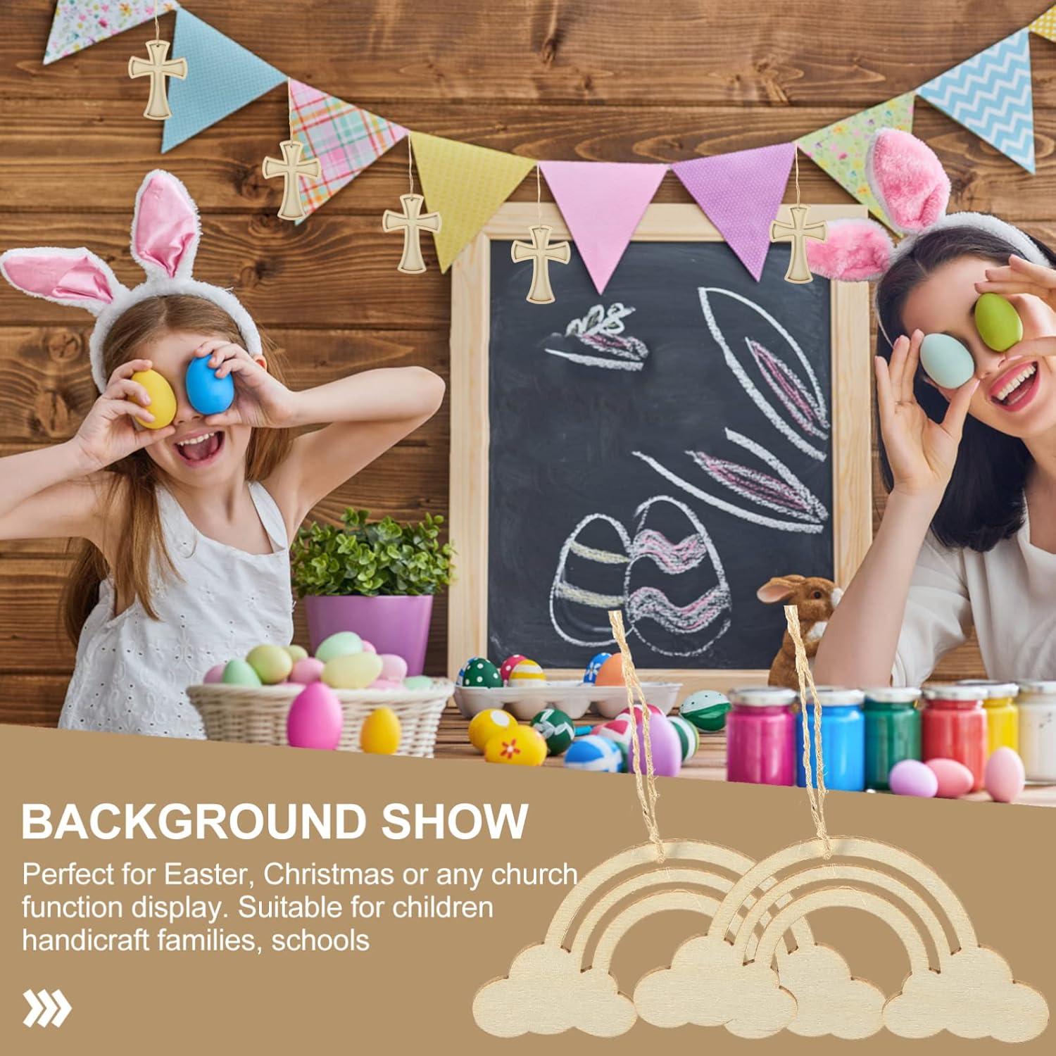 Recortes de Madera Arcoíris EXCEART 20PCS para DIY