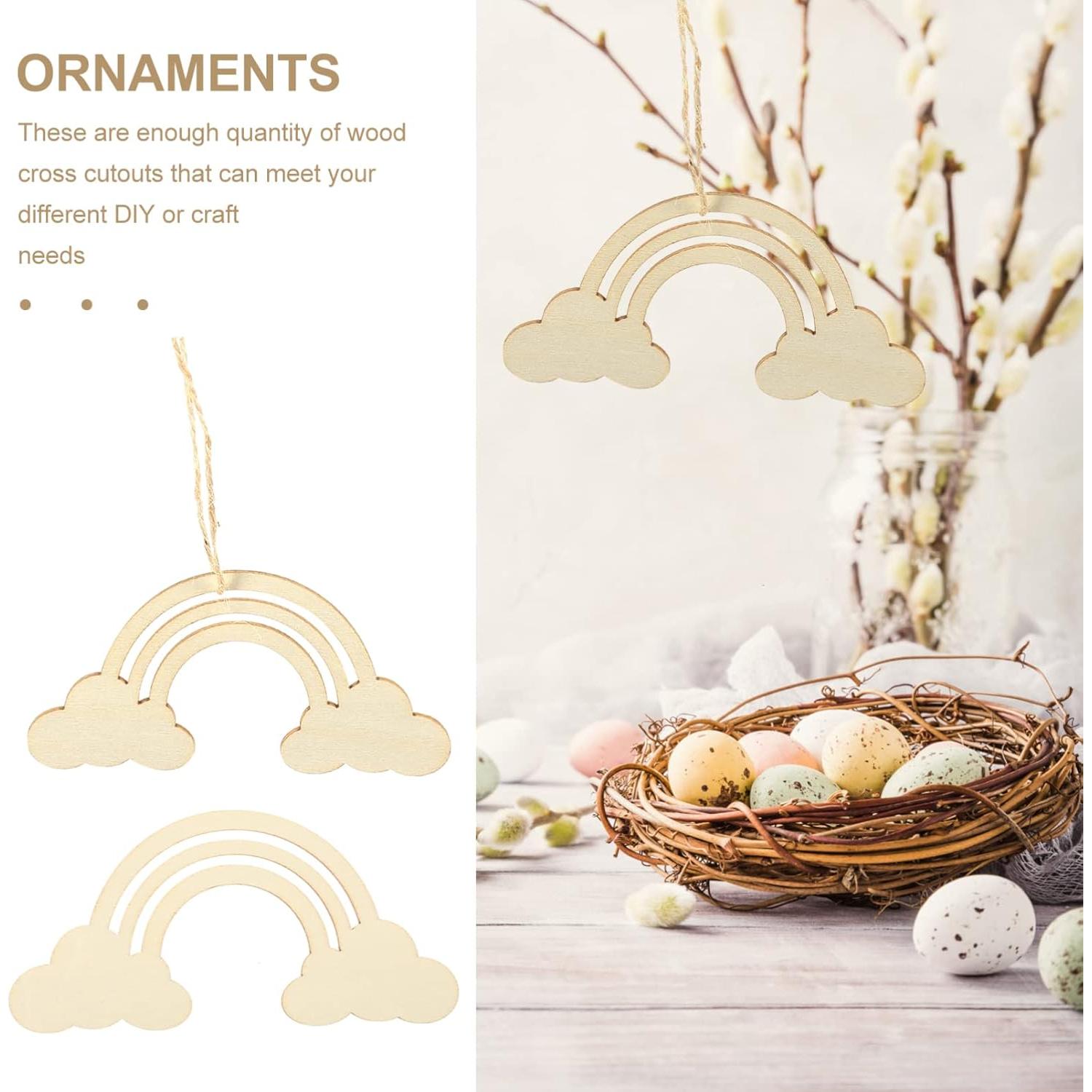 Recortes de Madera Arcoíris EXCEART 20PCS para DIY