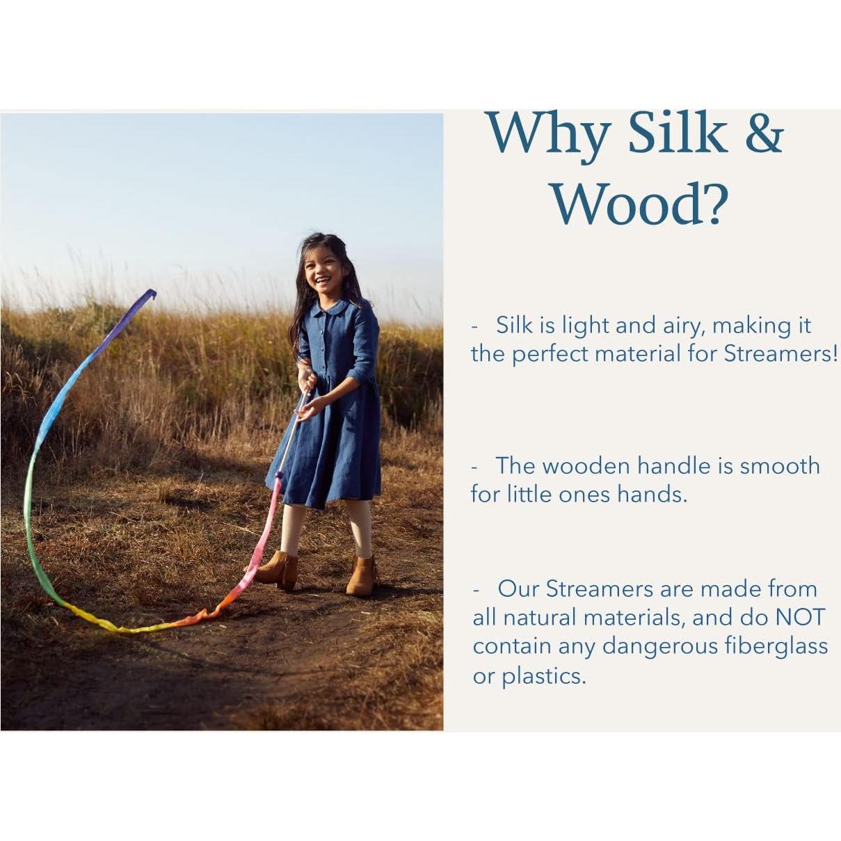 Streamer Arcoíris Seda de Sarah 2.44m para Niños