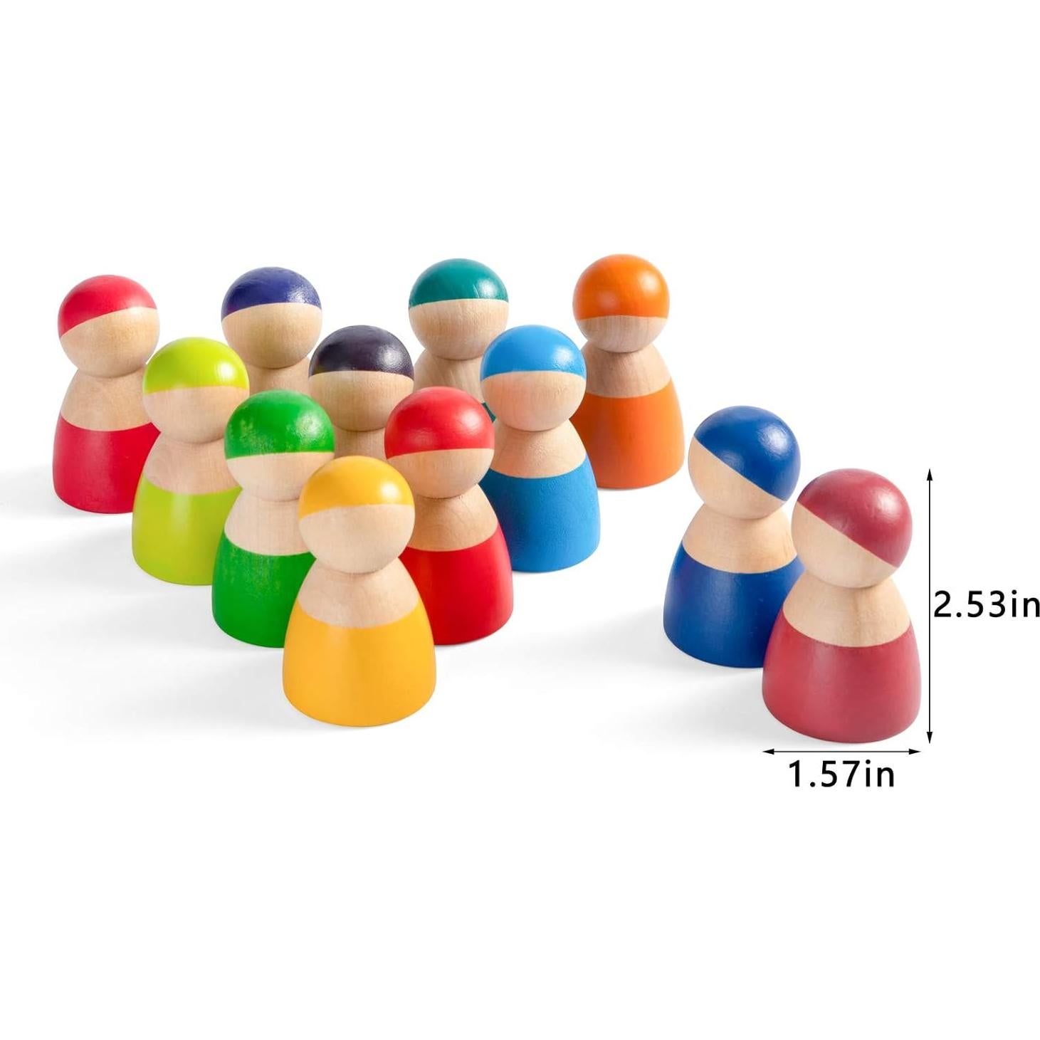Muñecos de Clavo Arcoíris MerryHeart - 12 PCS Juguetes Educativos