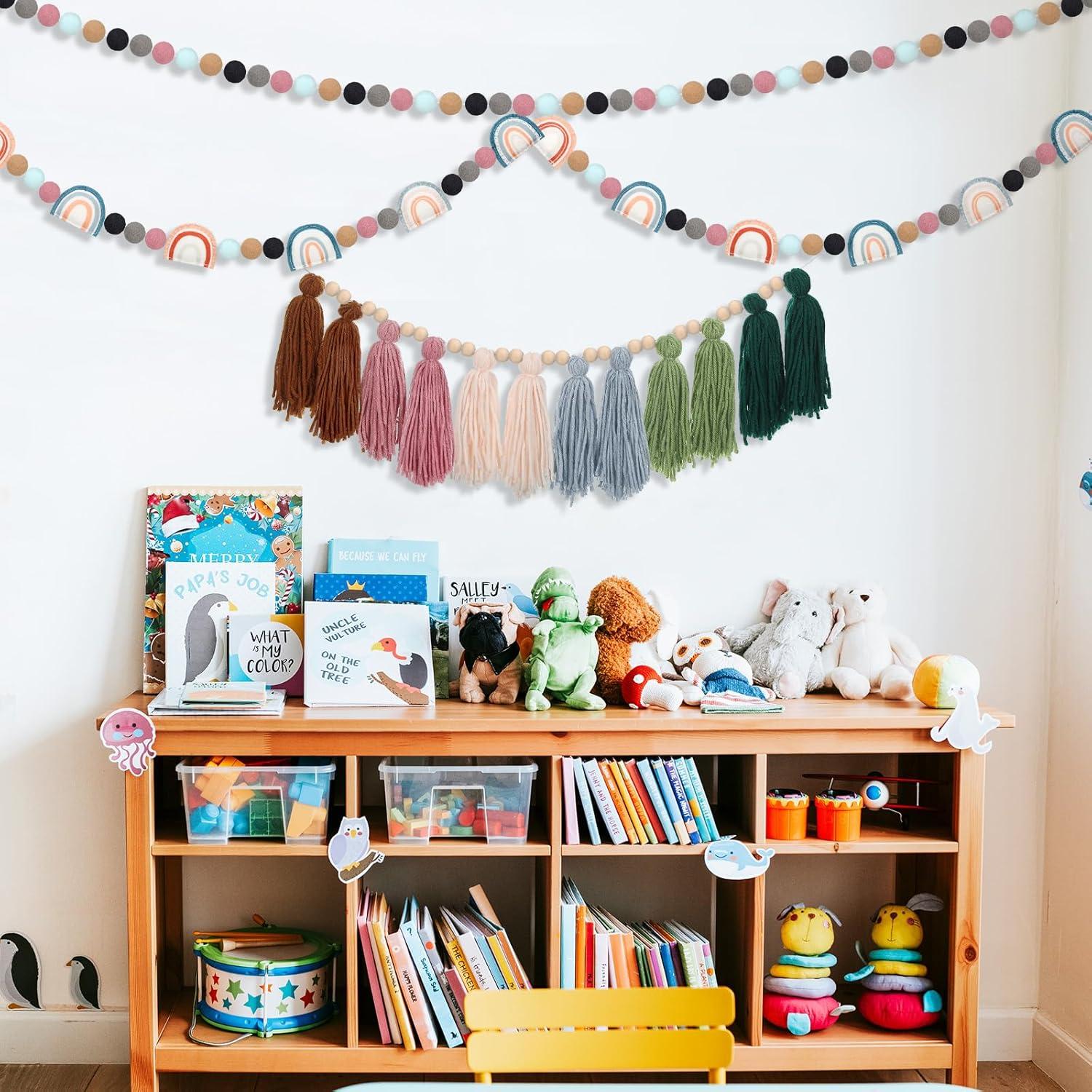 Guirnalda Boho de Borlas y Pom Poms Hahafelt - 4 Piezas