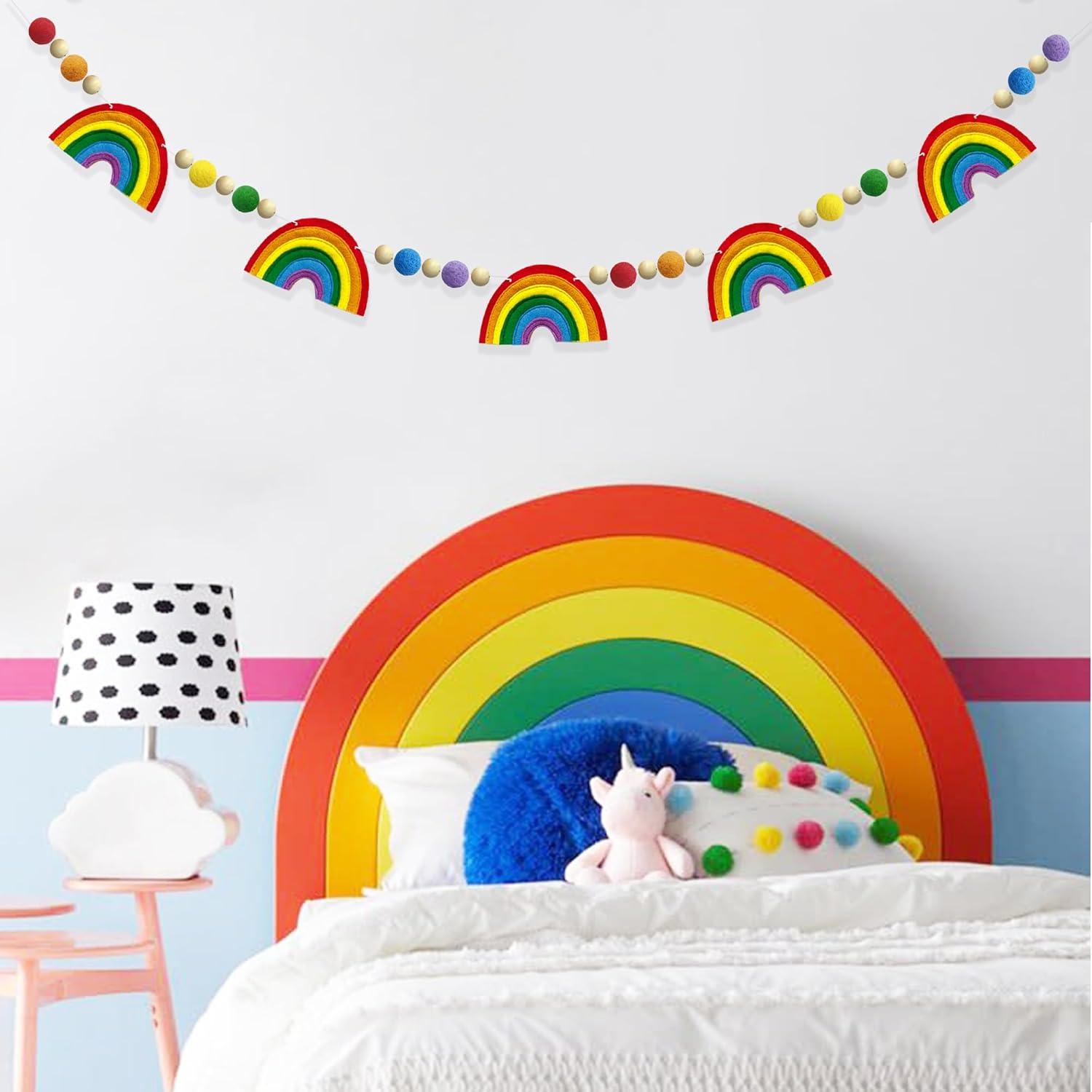 Guirnalda de Pom Pom Arcoíris Pinkblume 1.5m Decoración Fiesta