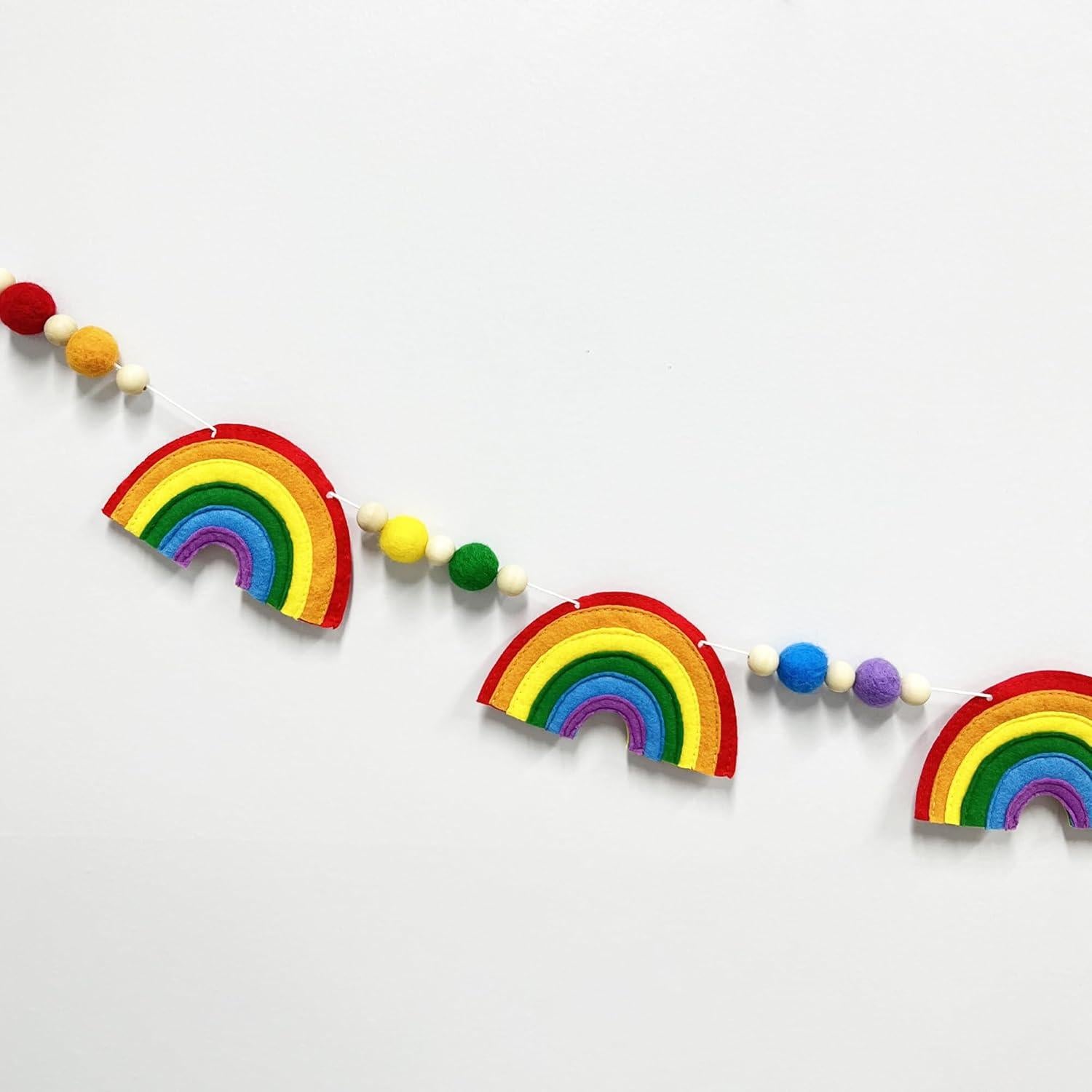 Guirnalda de Pom Pom Arcoíris Pinkblume 1.5m Decoración Fiesta