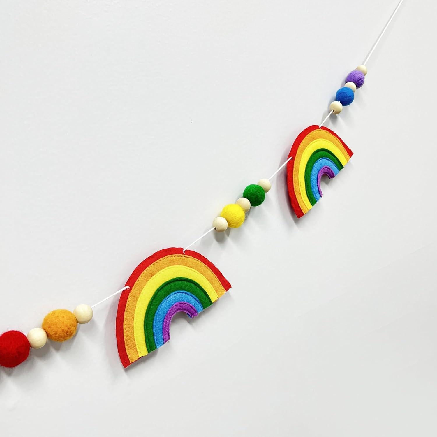 Guirnalda de Pom Pom Arcoíris Pinkblume 1.5m Decoración Fiesta