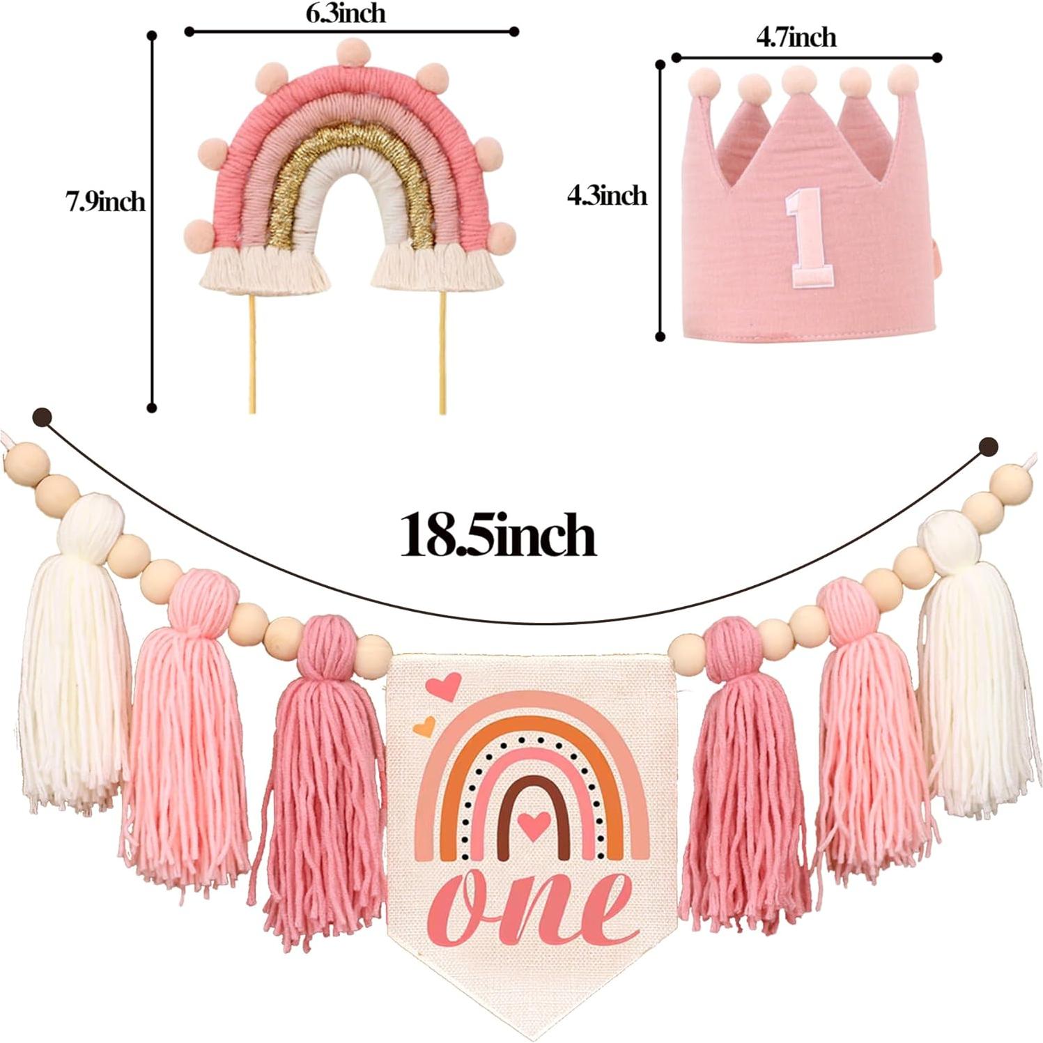 Guirnalda de Borlas de Perlas de Madera Rosa HODIHIWI