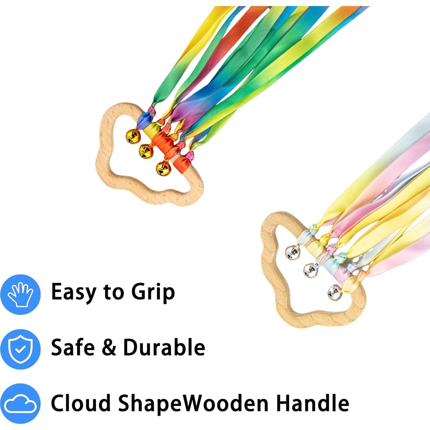 Cometas de Mano Arcoíris GUQIANLU - 2 Pcs con Campanas